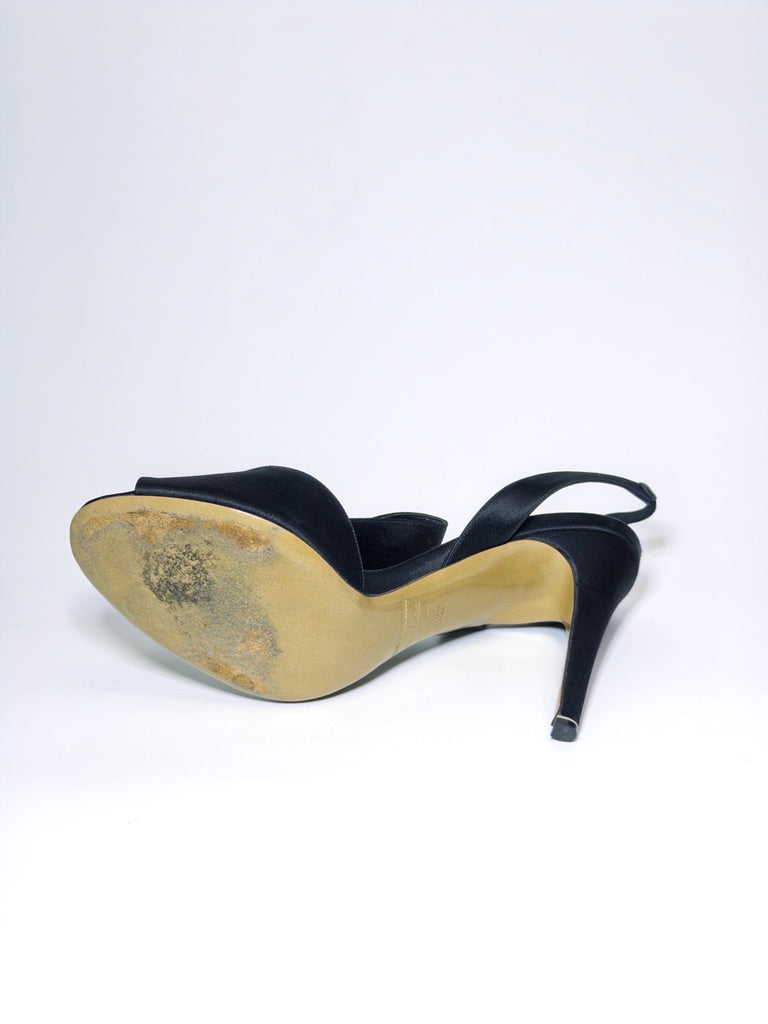 Nicholas Kirkwood Black Satin And PVC Ankle Strap Sandals