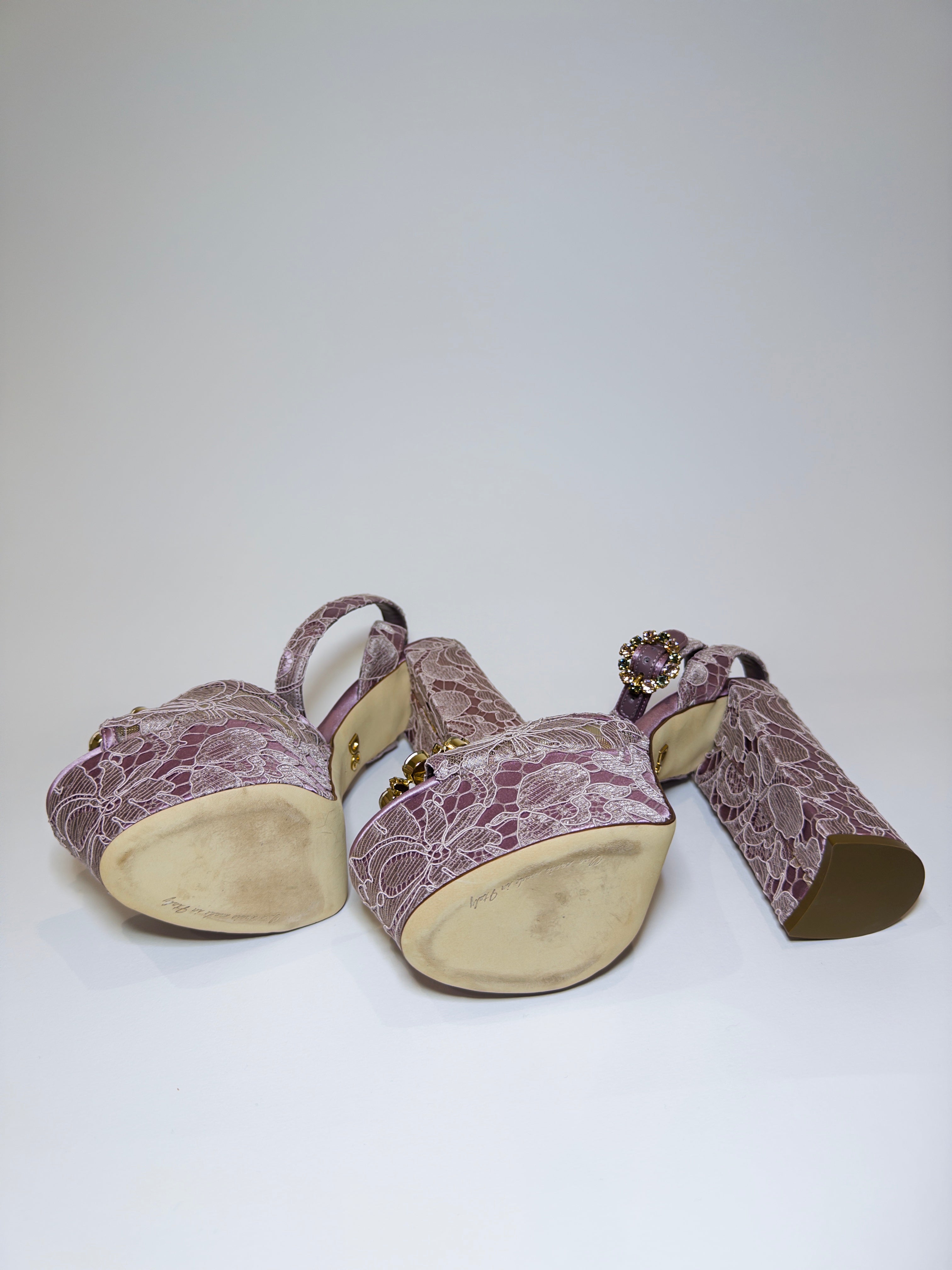 Dolce & Gabbana Keira Embellished Lace Platform Sandals