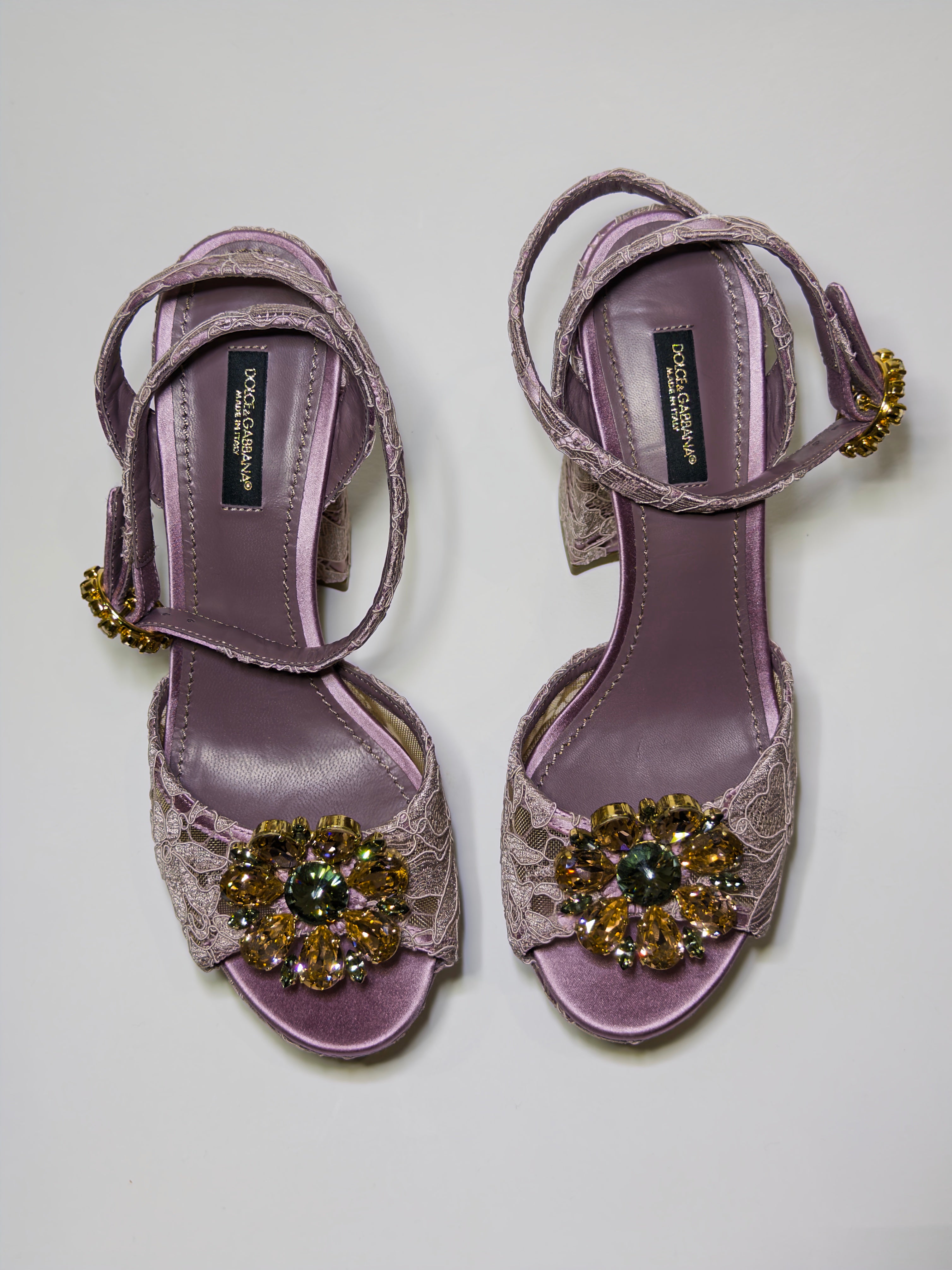 Dolce & Gabbana Keira Embellished Lace Platform Sandals