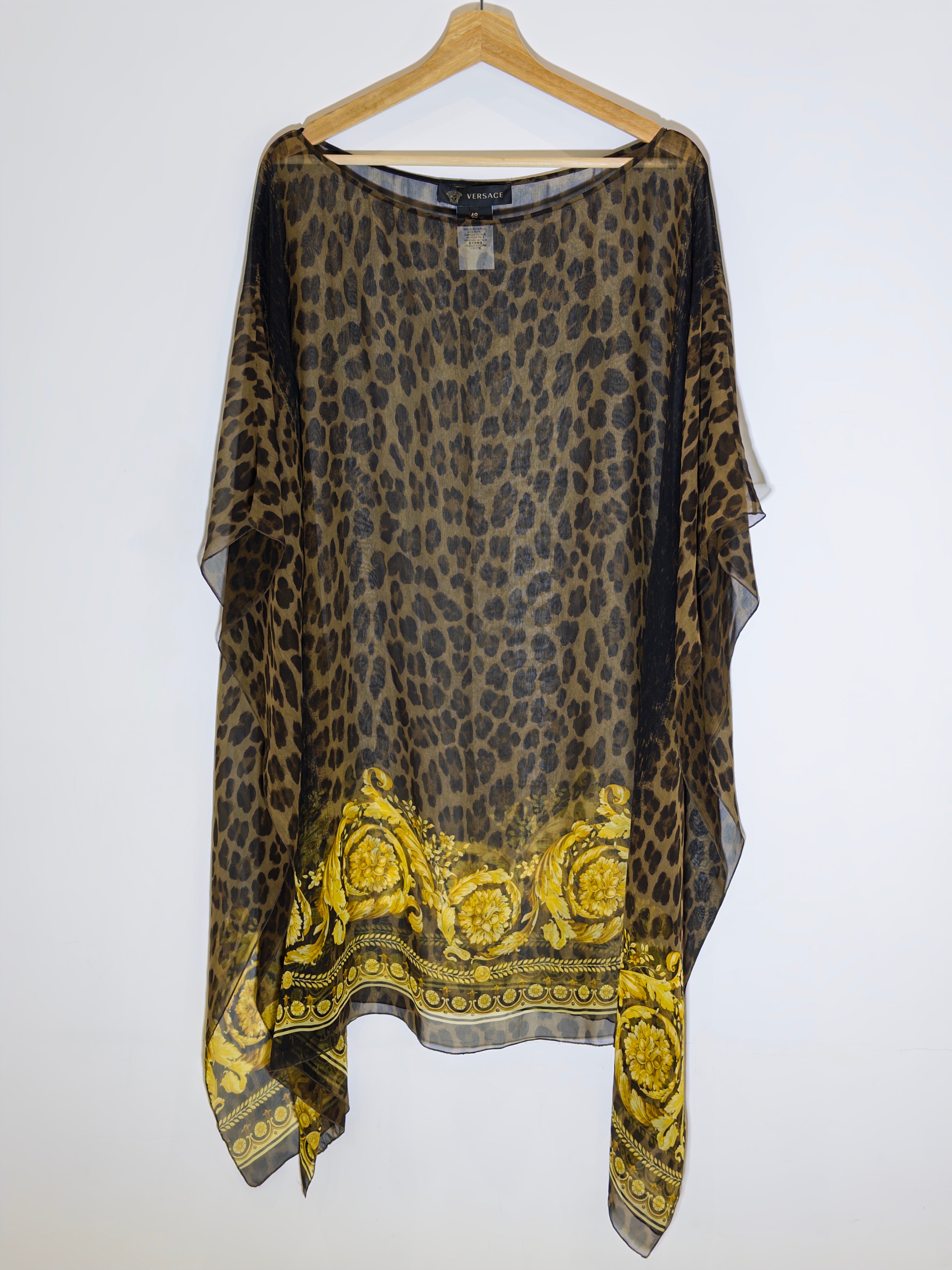 Versace Silk Animal Print Kaftan