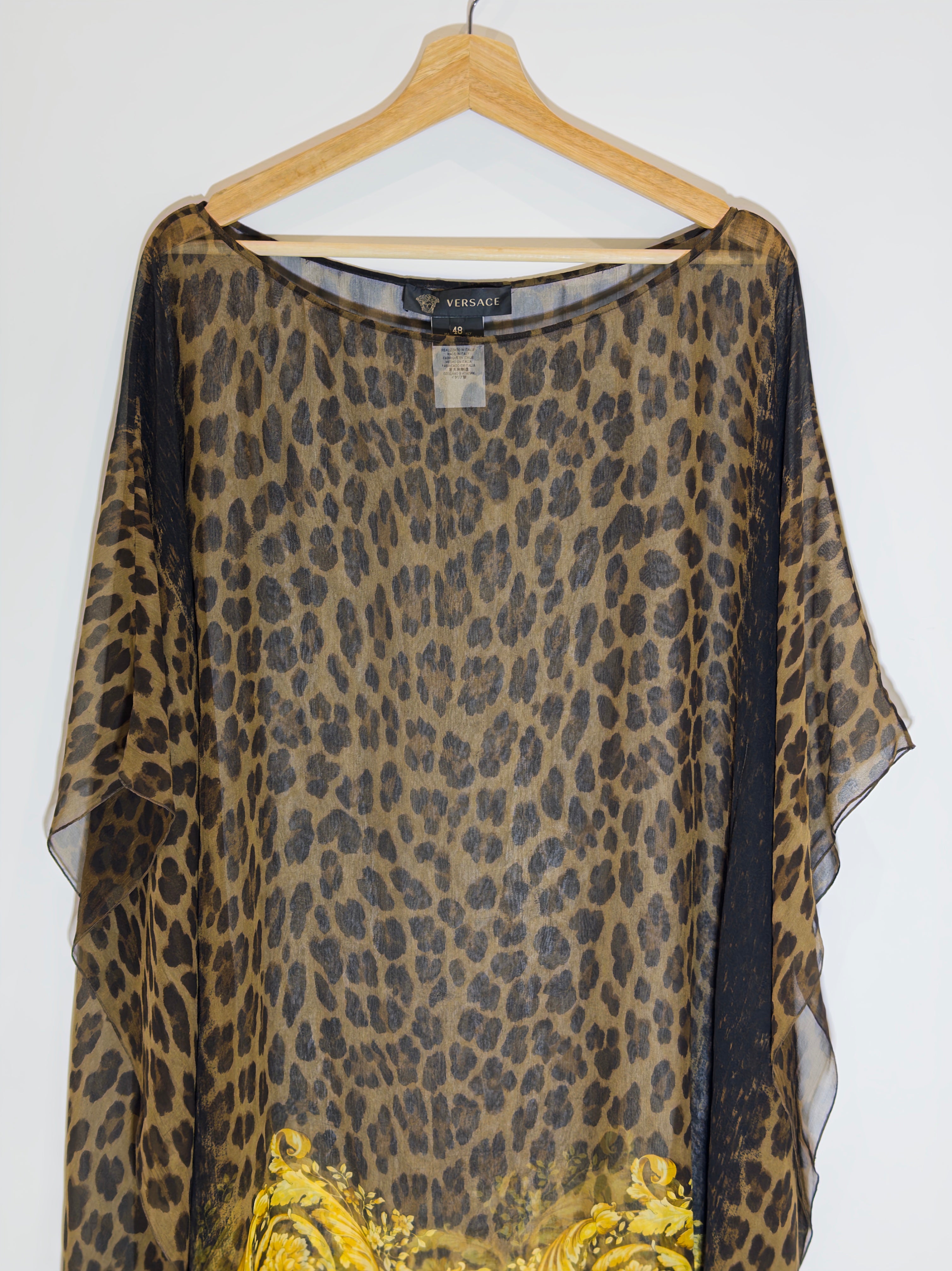 Versace Silk Animal Print Kaftan