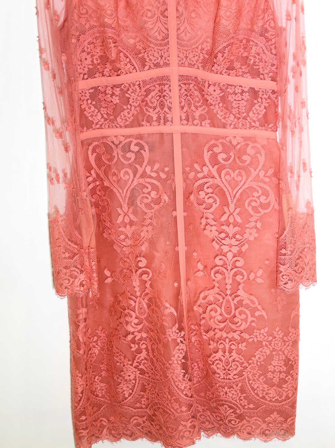 Elie Saab Peach Lace Dress