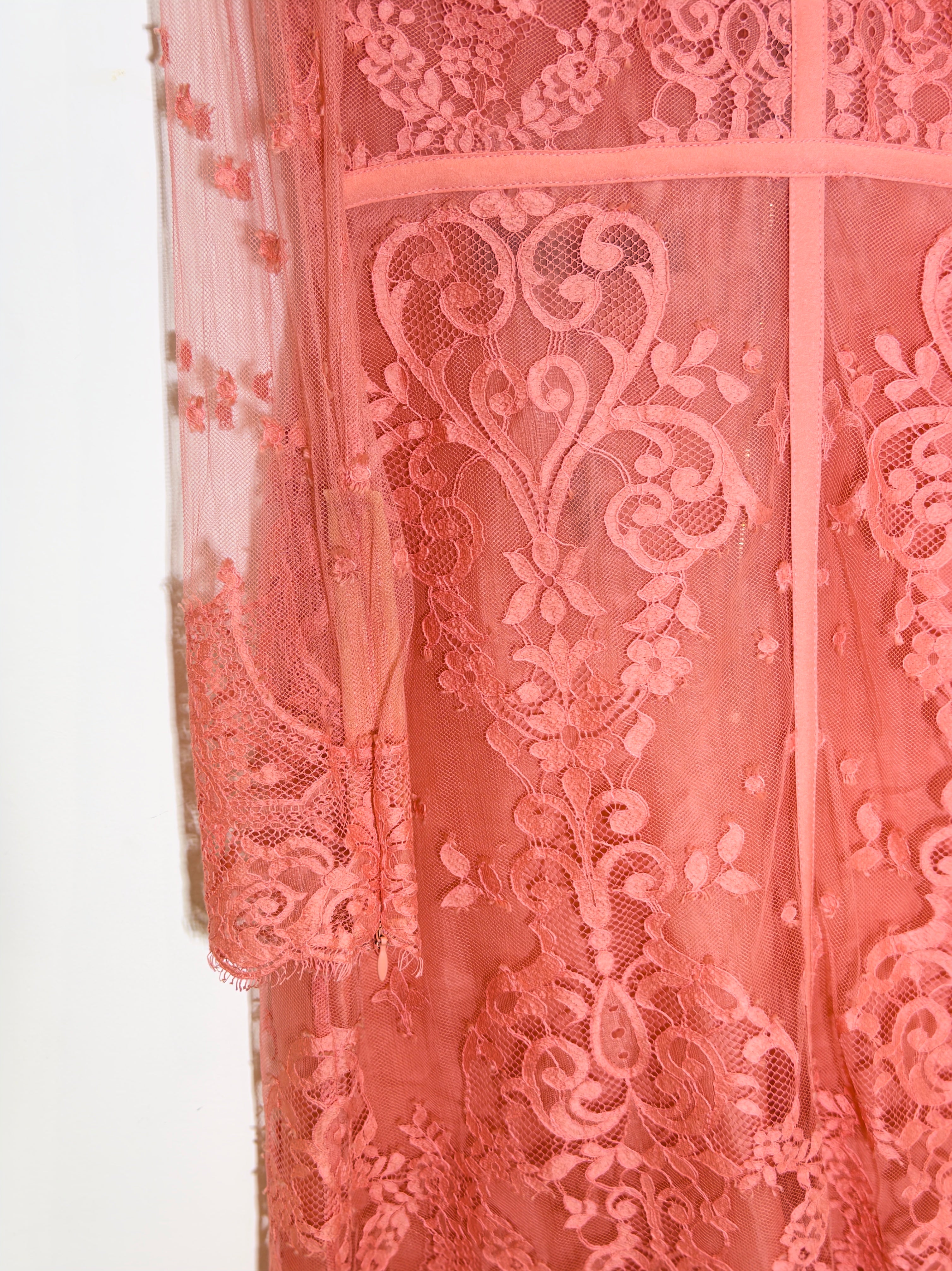 Elie Saab Peach Lace Dress