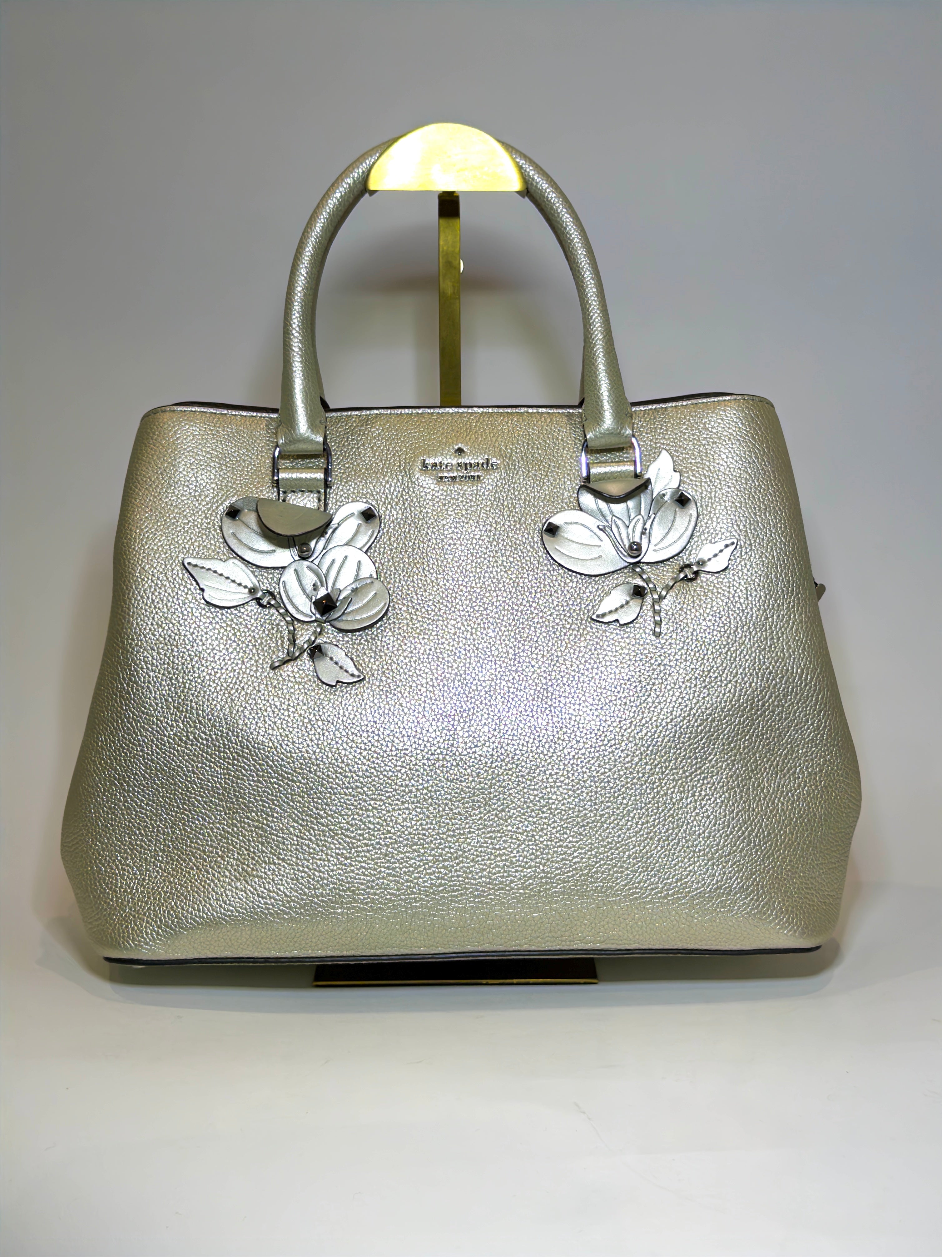 Kate Spade Gold Floral Appliqué Evangelie Bag