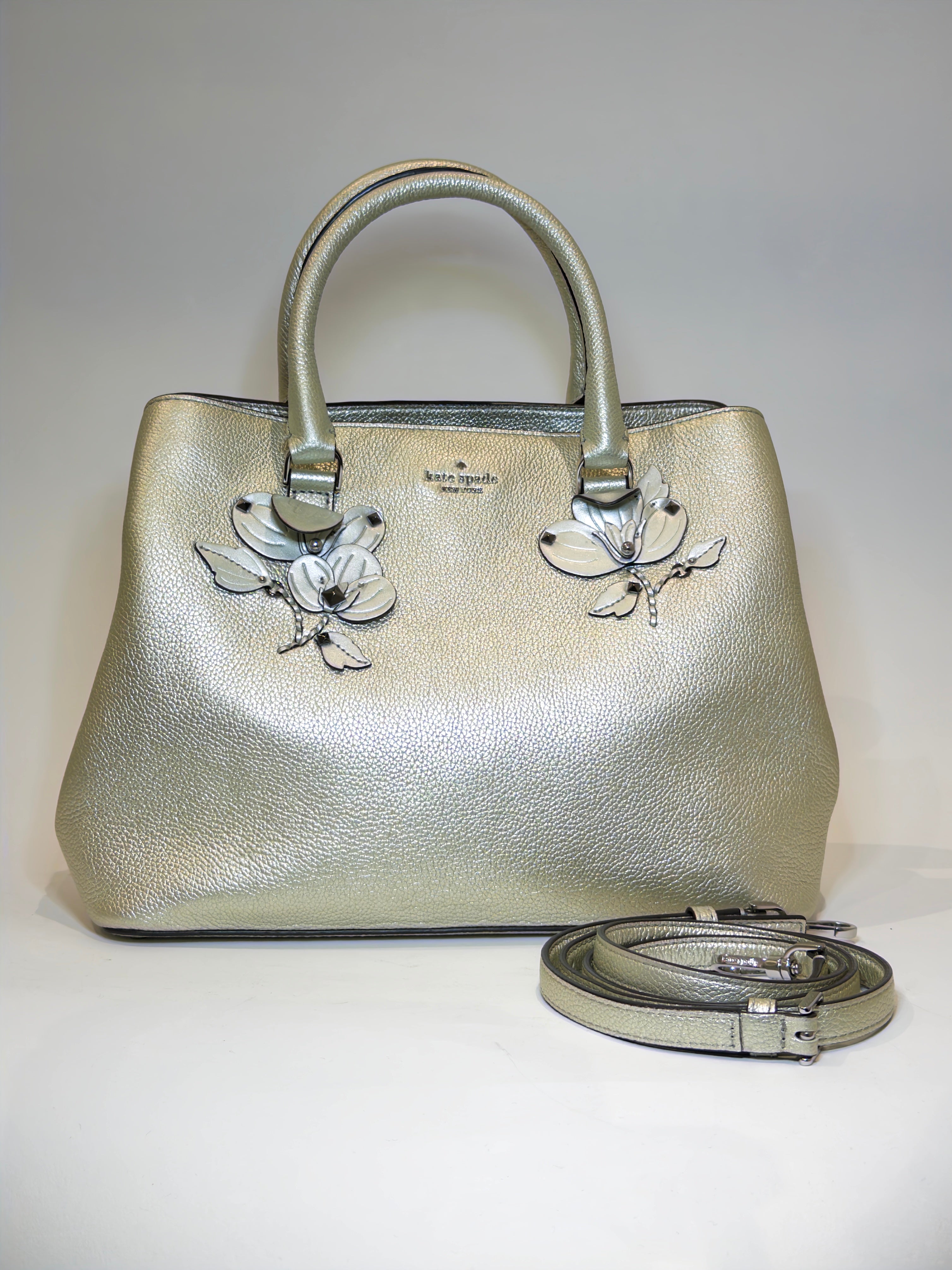 Kate Spade Gold Floral Appliqué Evangelie Bag