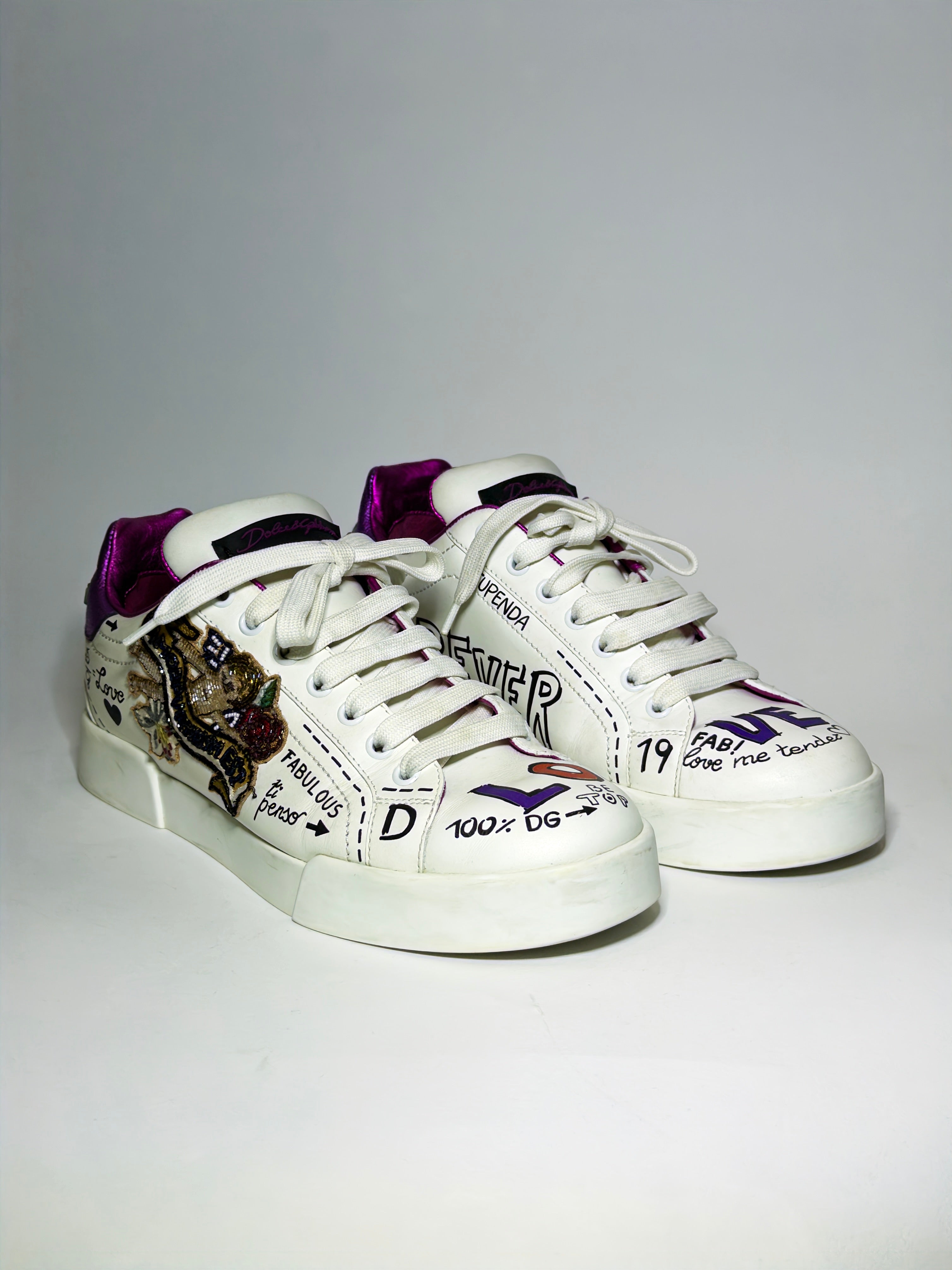 Dolce & Gabbana Portofino White Sneakers