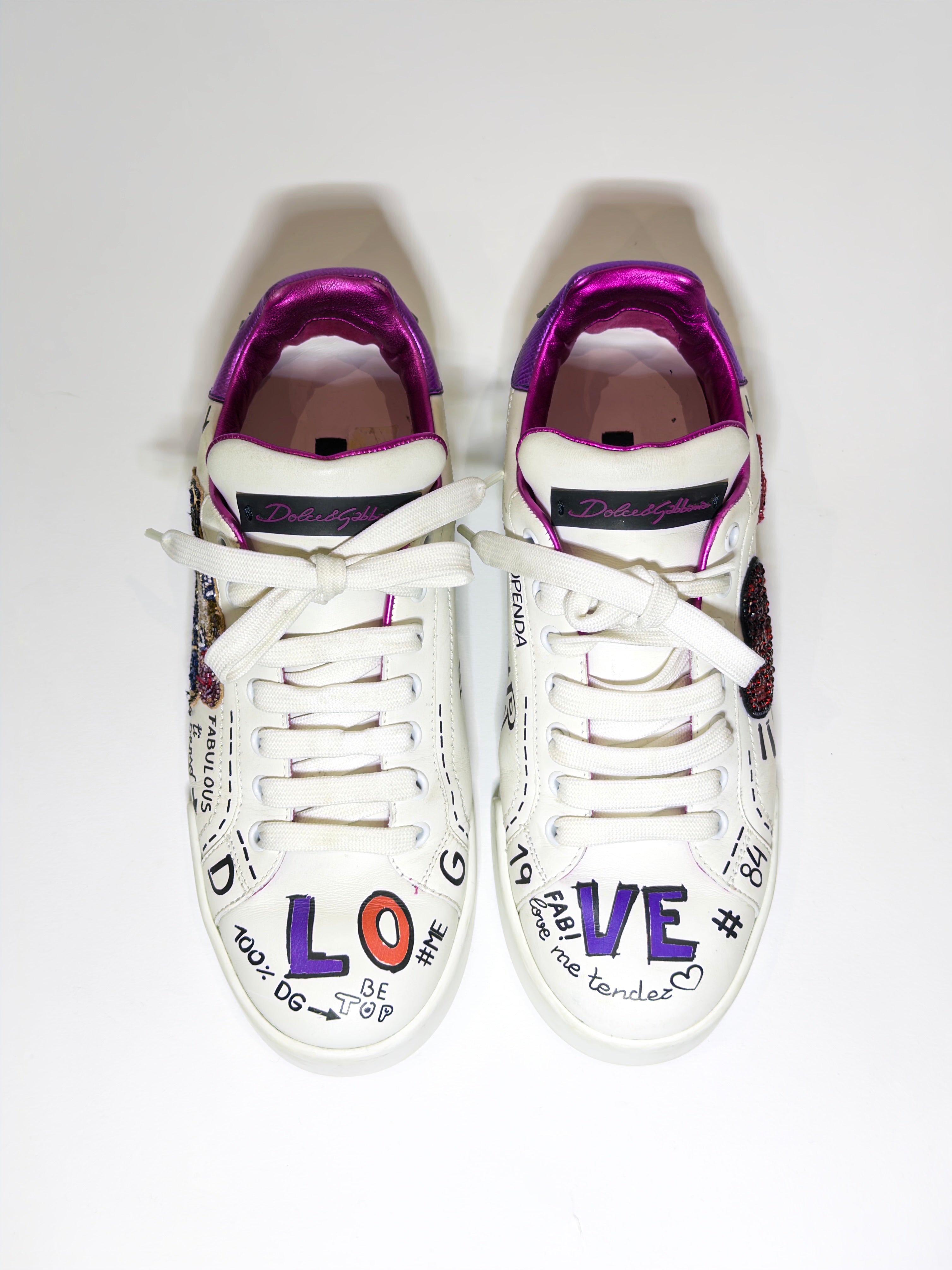 Dolce & Gabbana Portofino White Sneakers