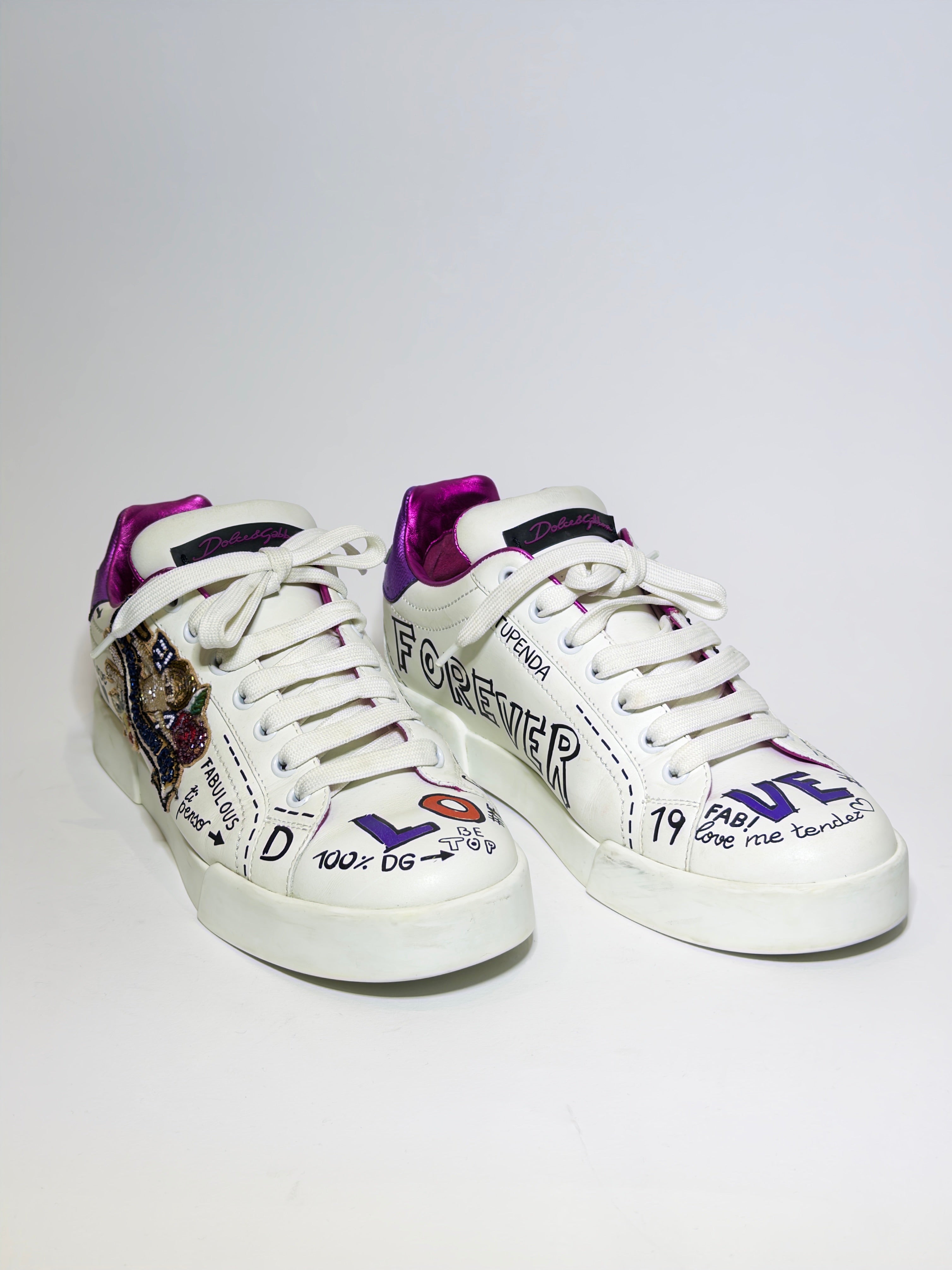 Dolce & Gabbana Portofino White Sneakers