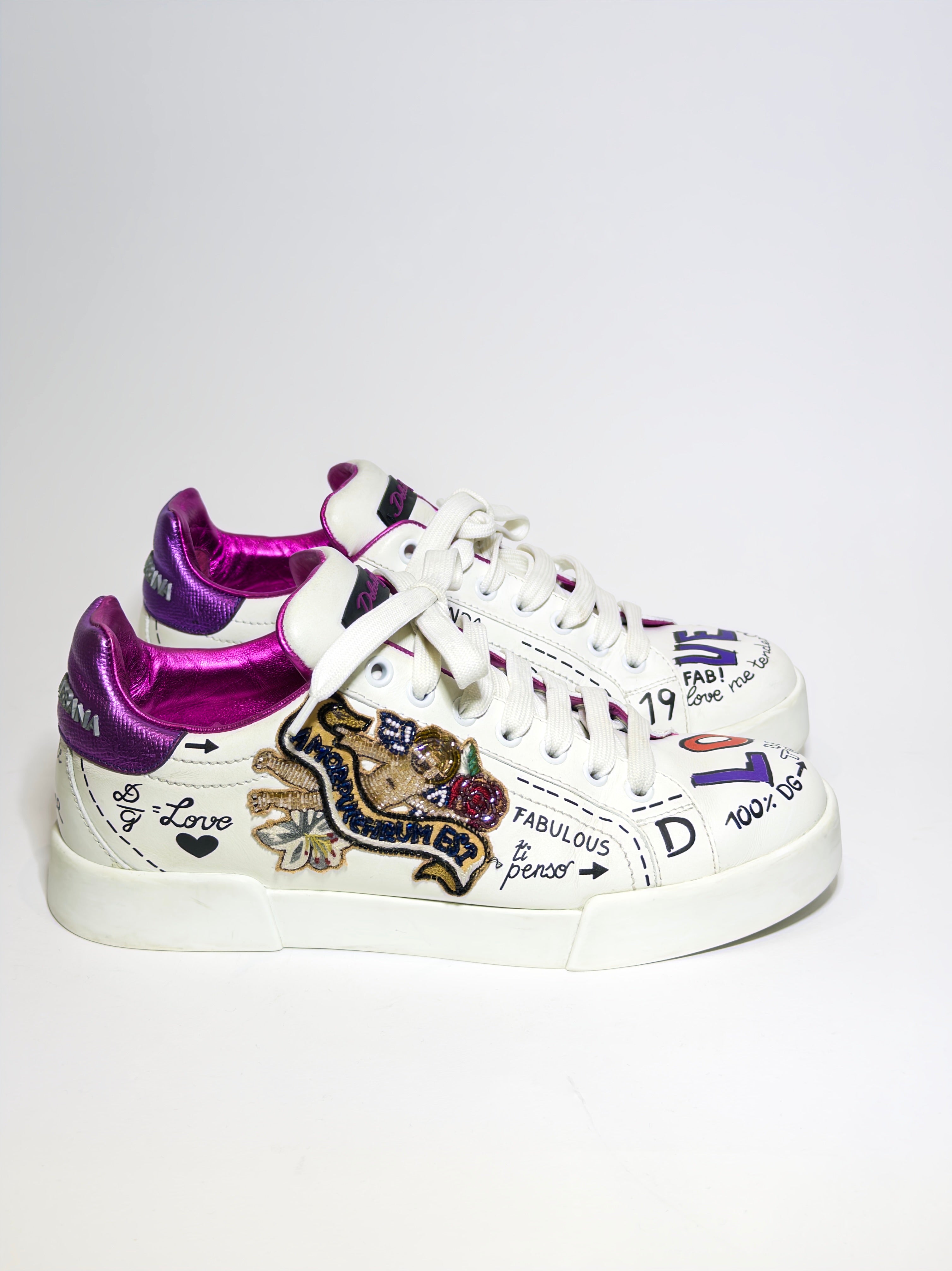 Dolce & Gabbana Portofino White Sneakers