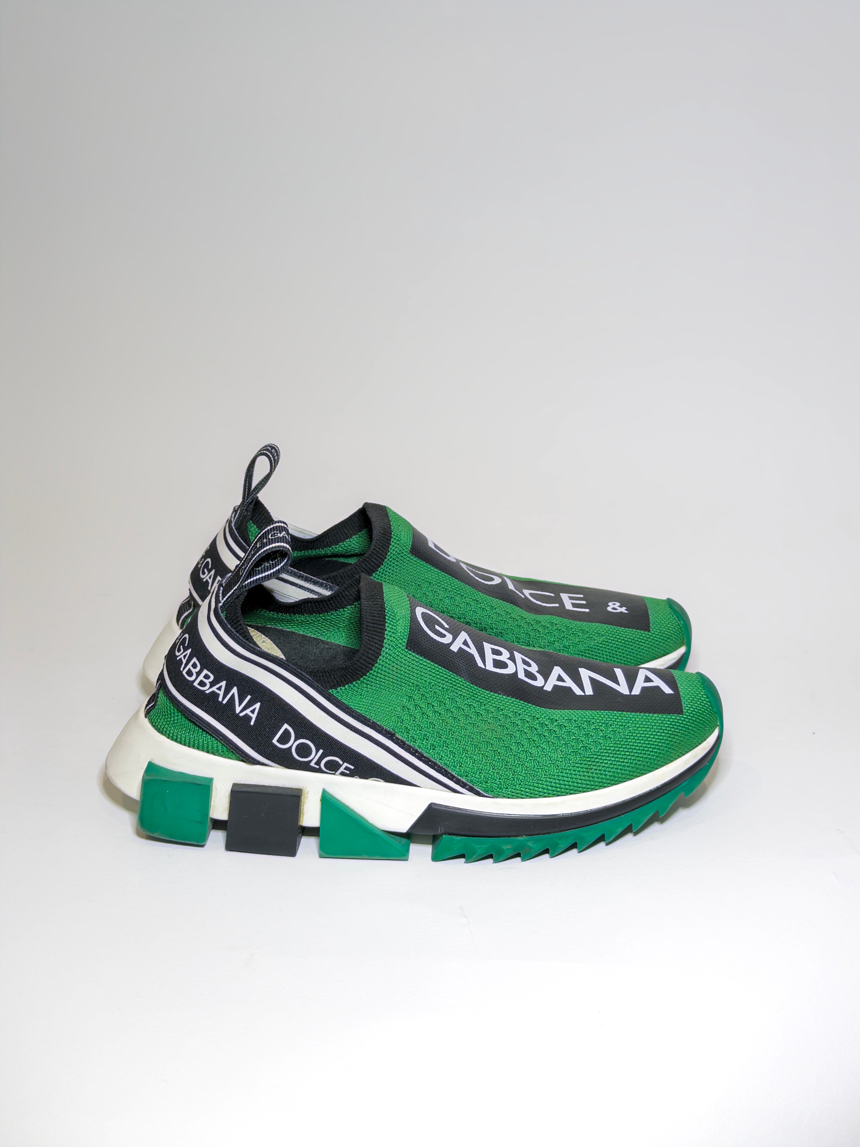 Dolce & Gabbana Green Sorrento Slip-on Sneakers