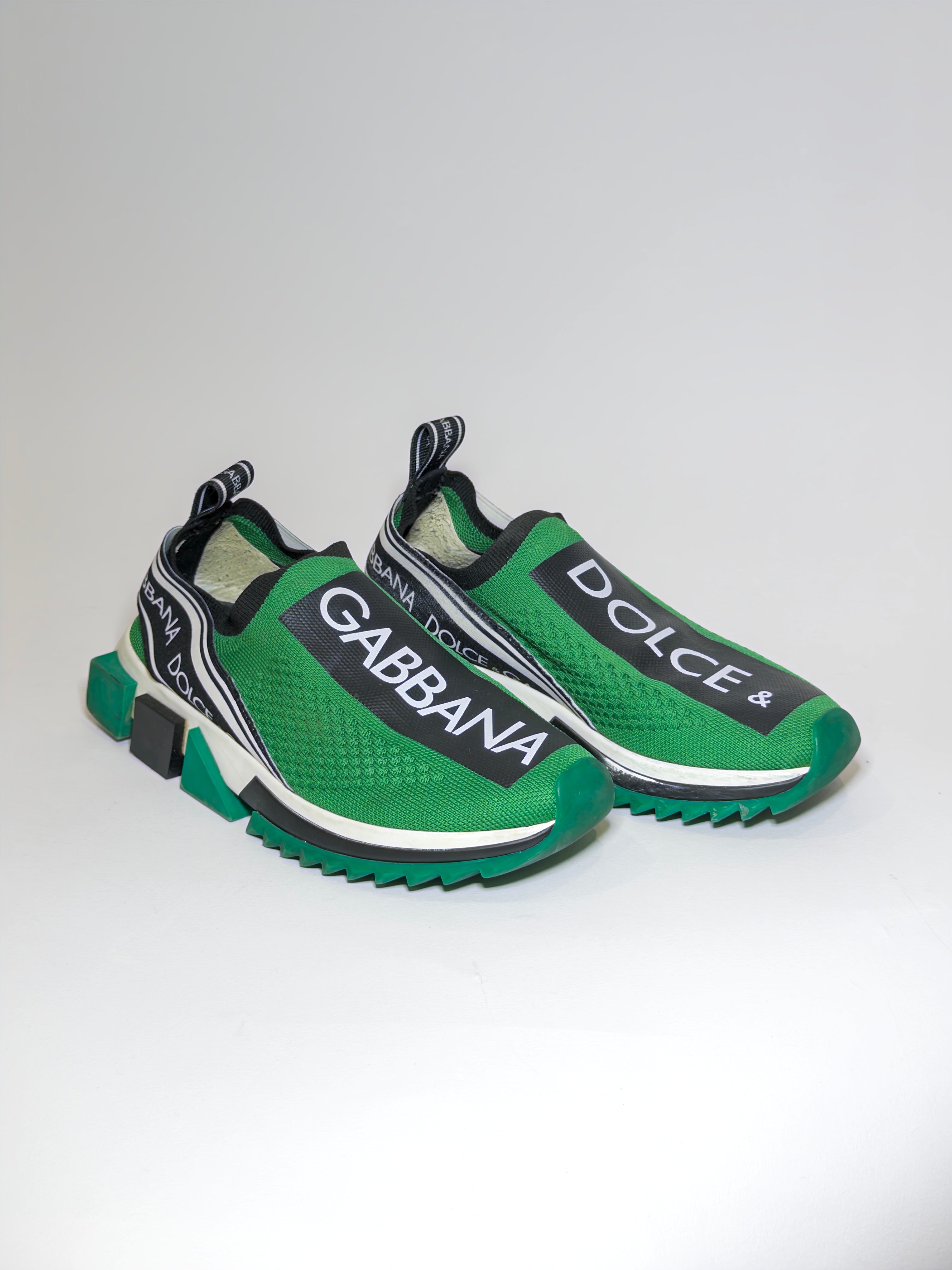 Dolce & Gabbana Green Sorrento Slip-on Sneakers