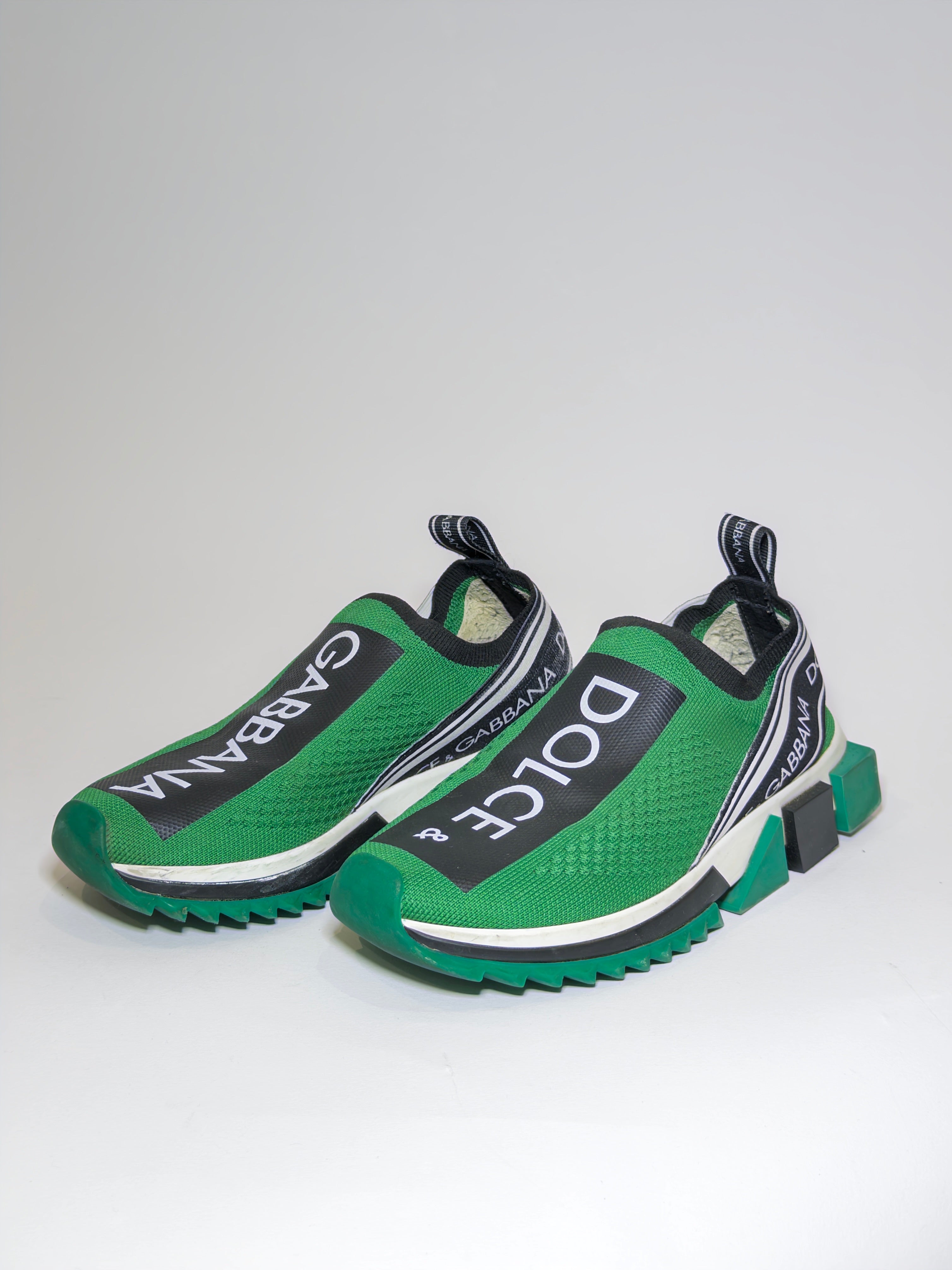 Dolce & Gabbana Green Sorrento Slip-on Sneakers