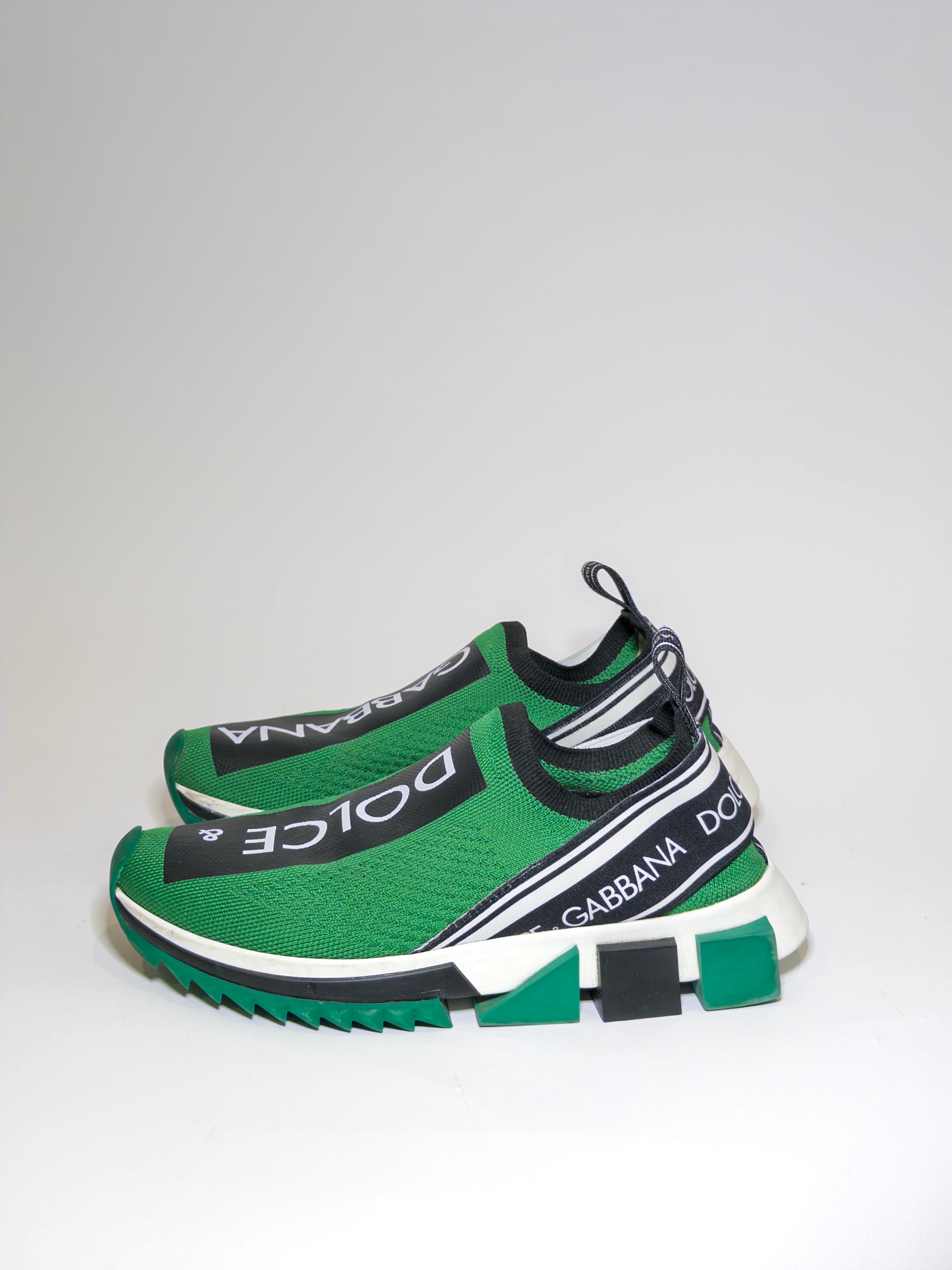 Dolce & Gabbana Green Sorrento Slip-on Sneakers