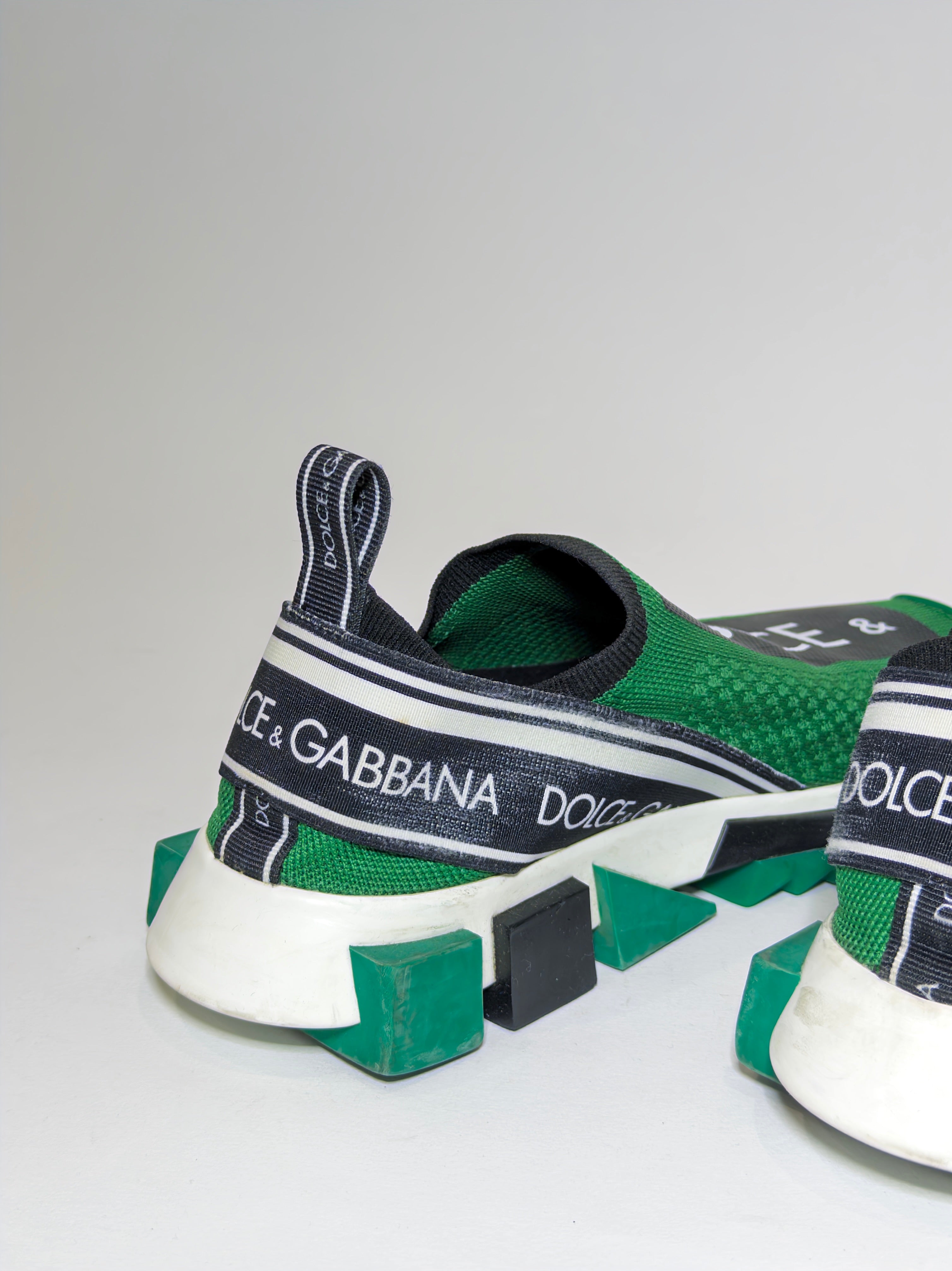 Dolce & Gabbana Green Sorrento Slip-on Sneakers