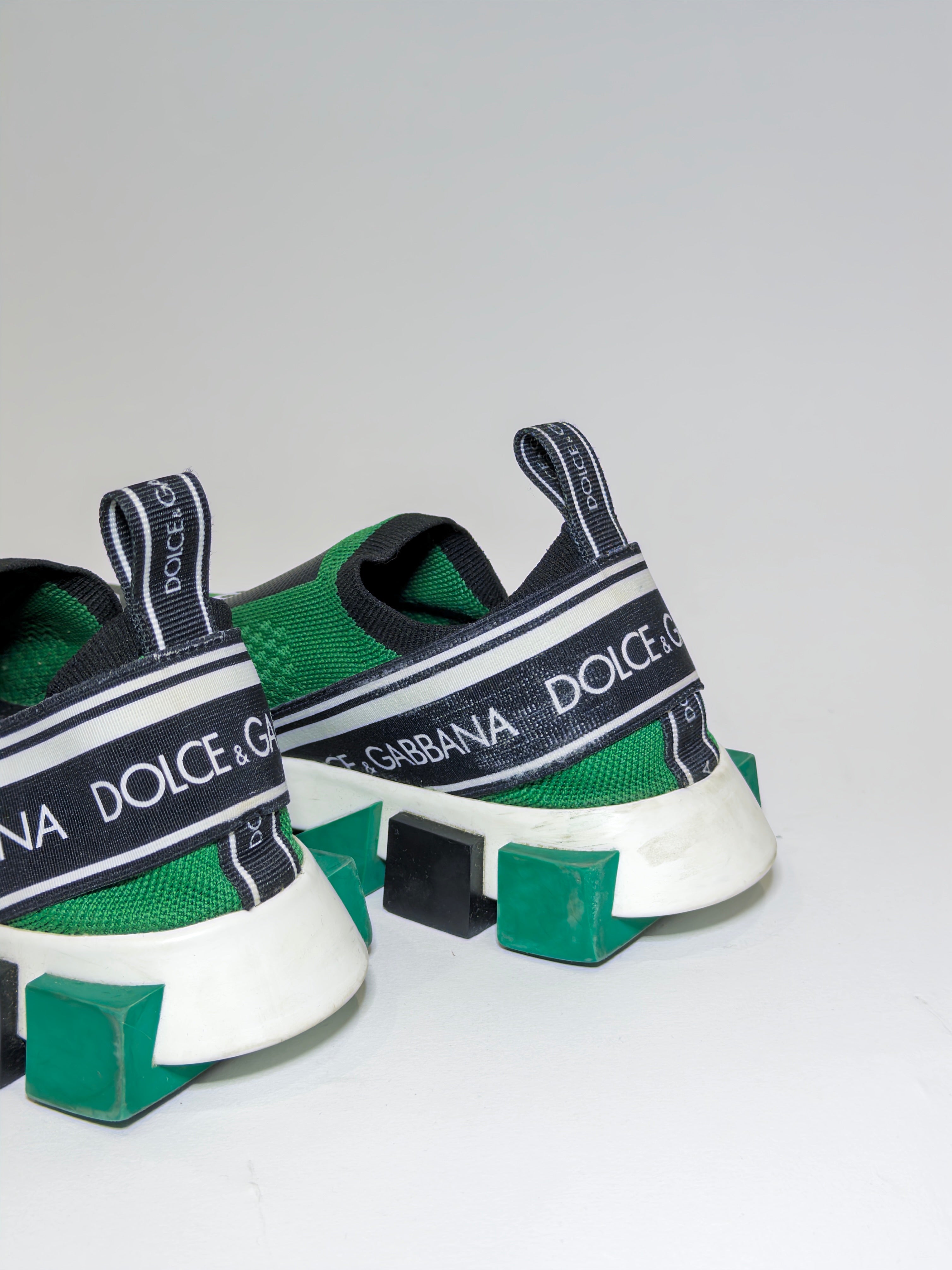 Dolce & Gabbana Green Sorrento Slip-on Sneakers