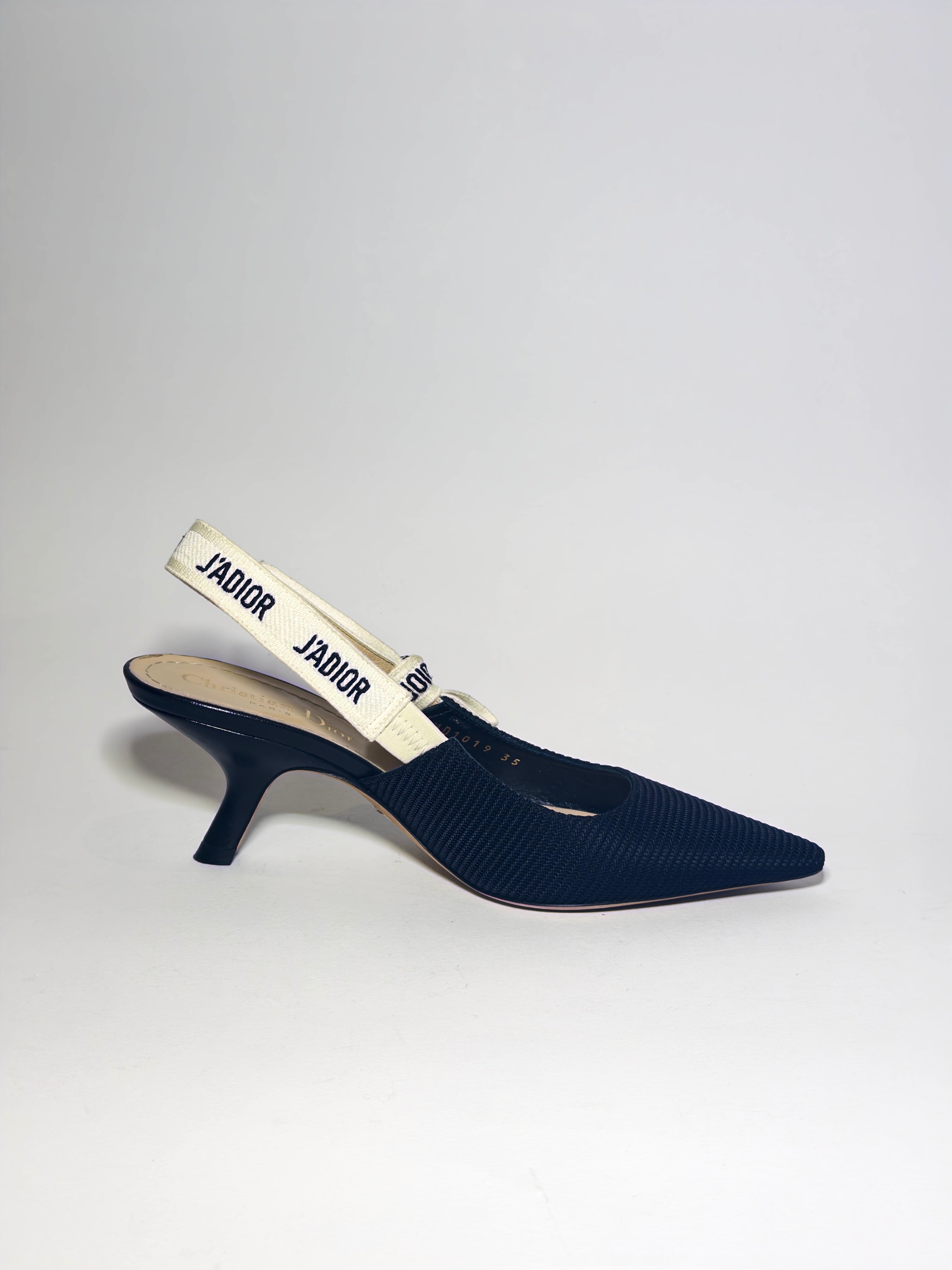 Dior J'Adior Sling Back Fabric Black Pumps