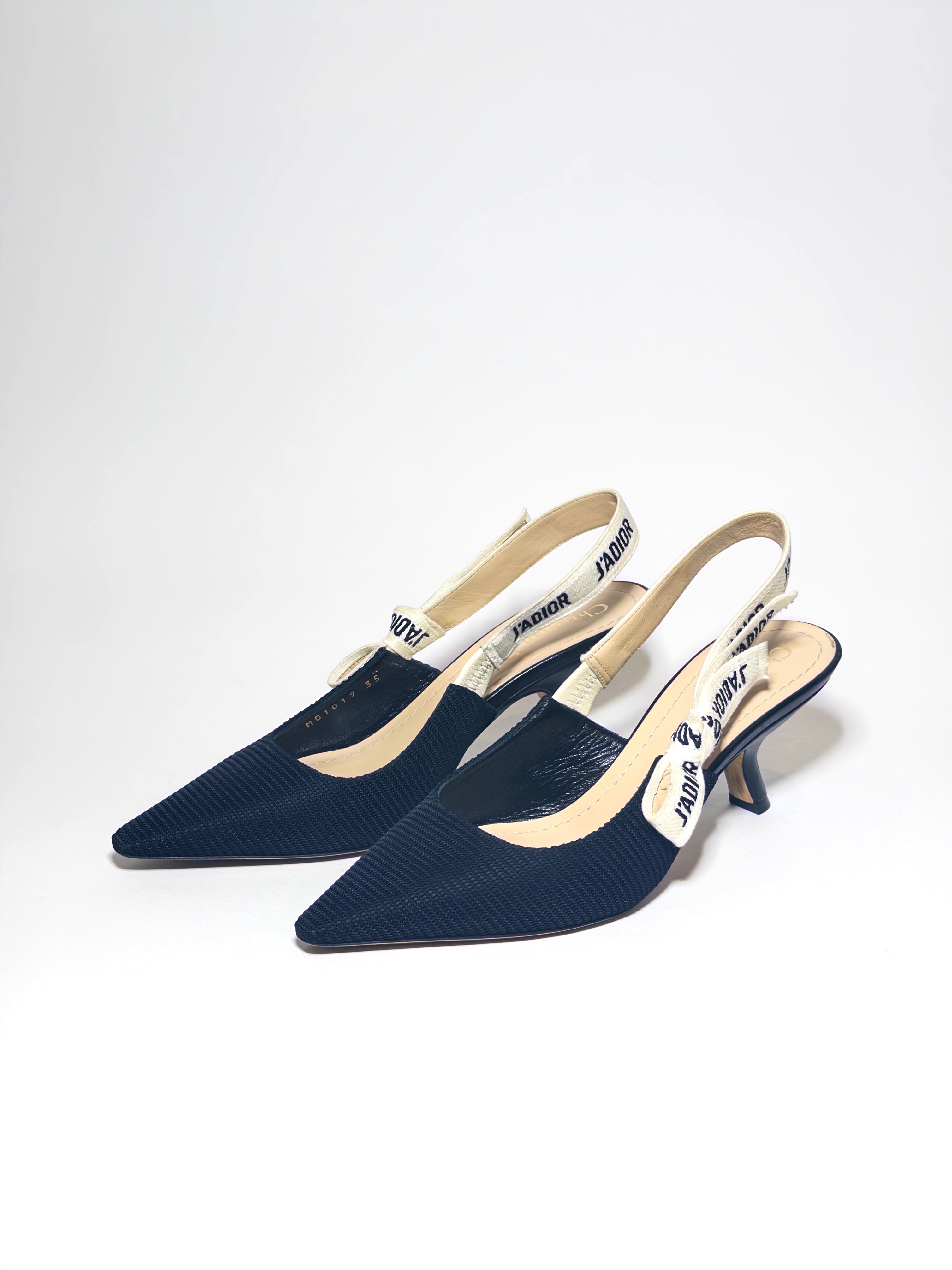 Dior J'Adior Sling Back Fabric Black Pumps