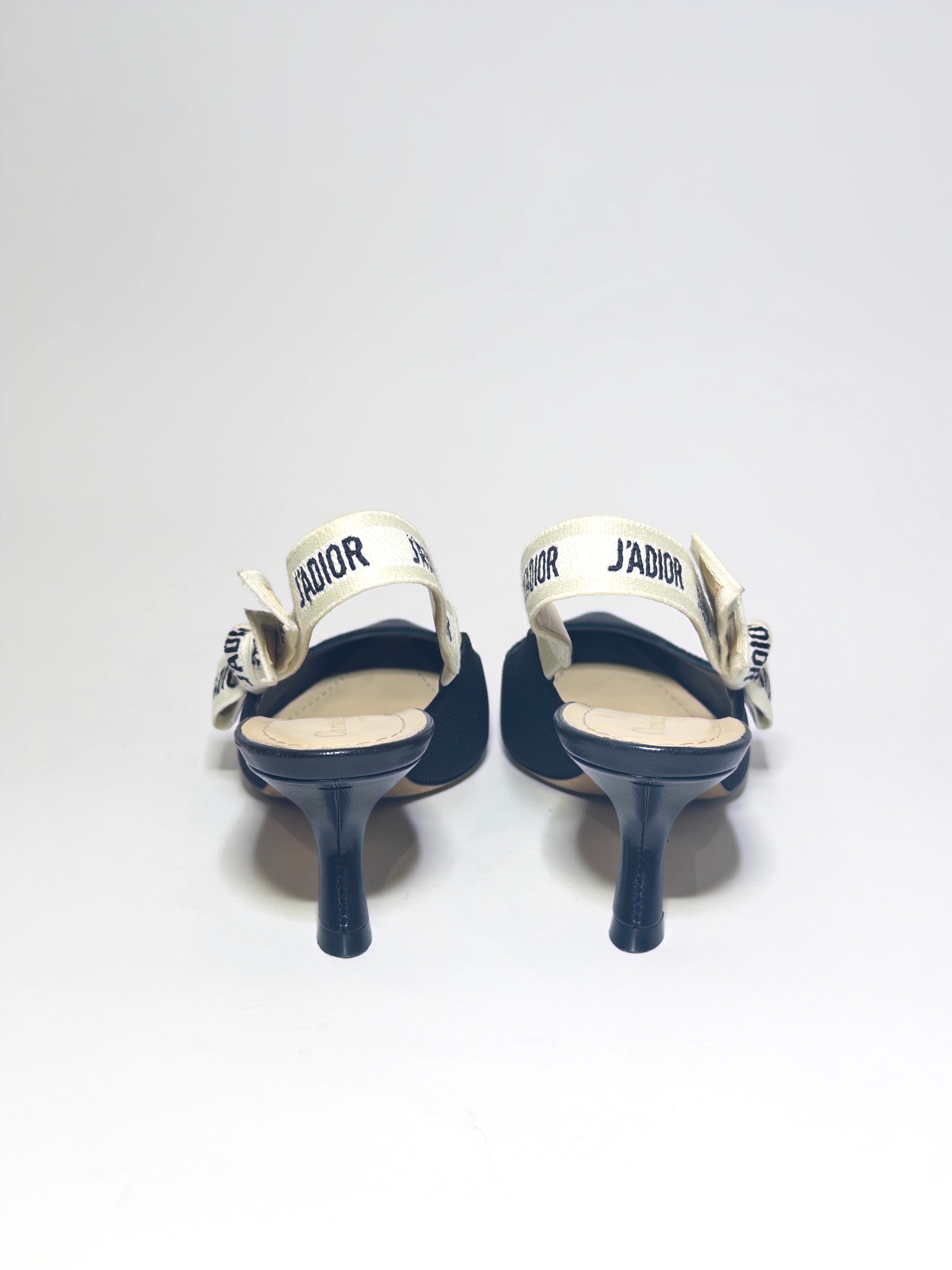 Dior J'Adior Sling Back Fabric Black Pumps