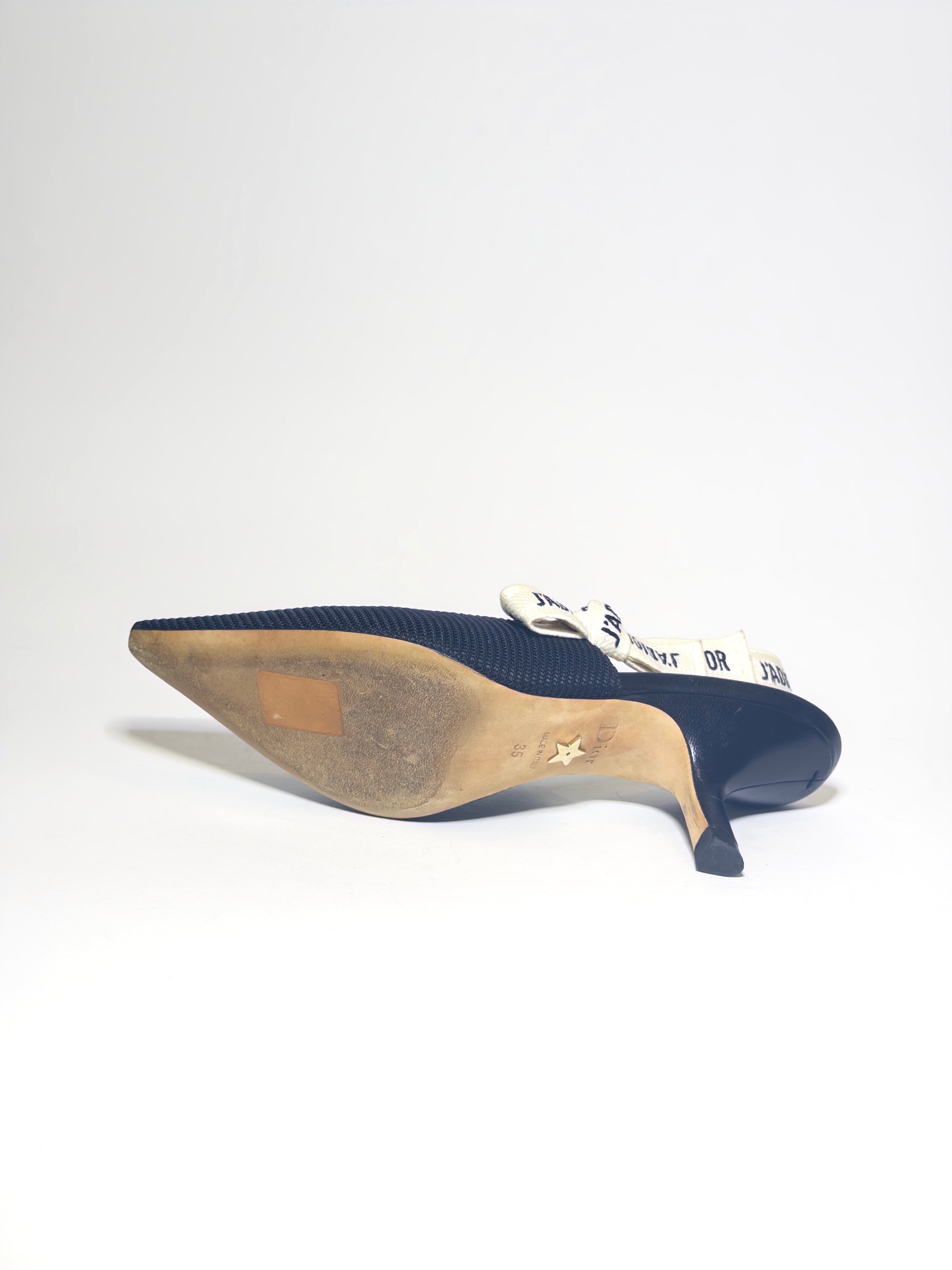 Dior J'Adior Sling Back Fabric Black Pumps