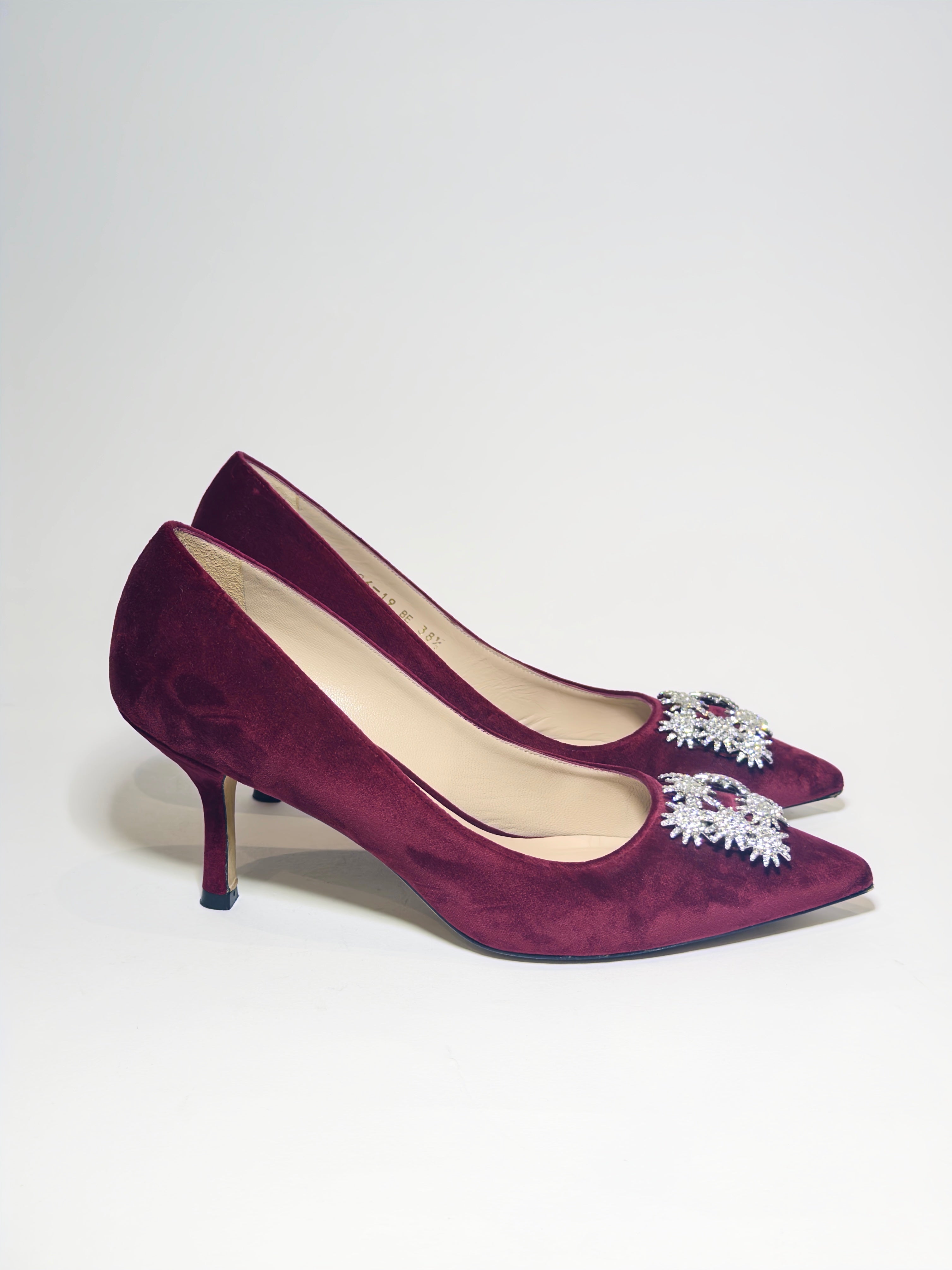 Stuart Weitzman Velvet Red Pumps