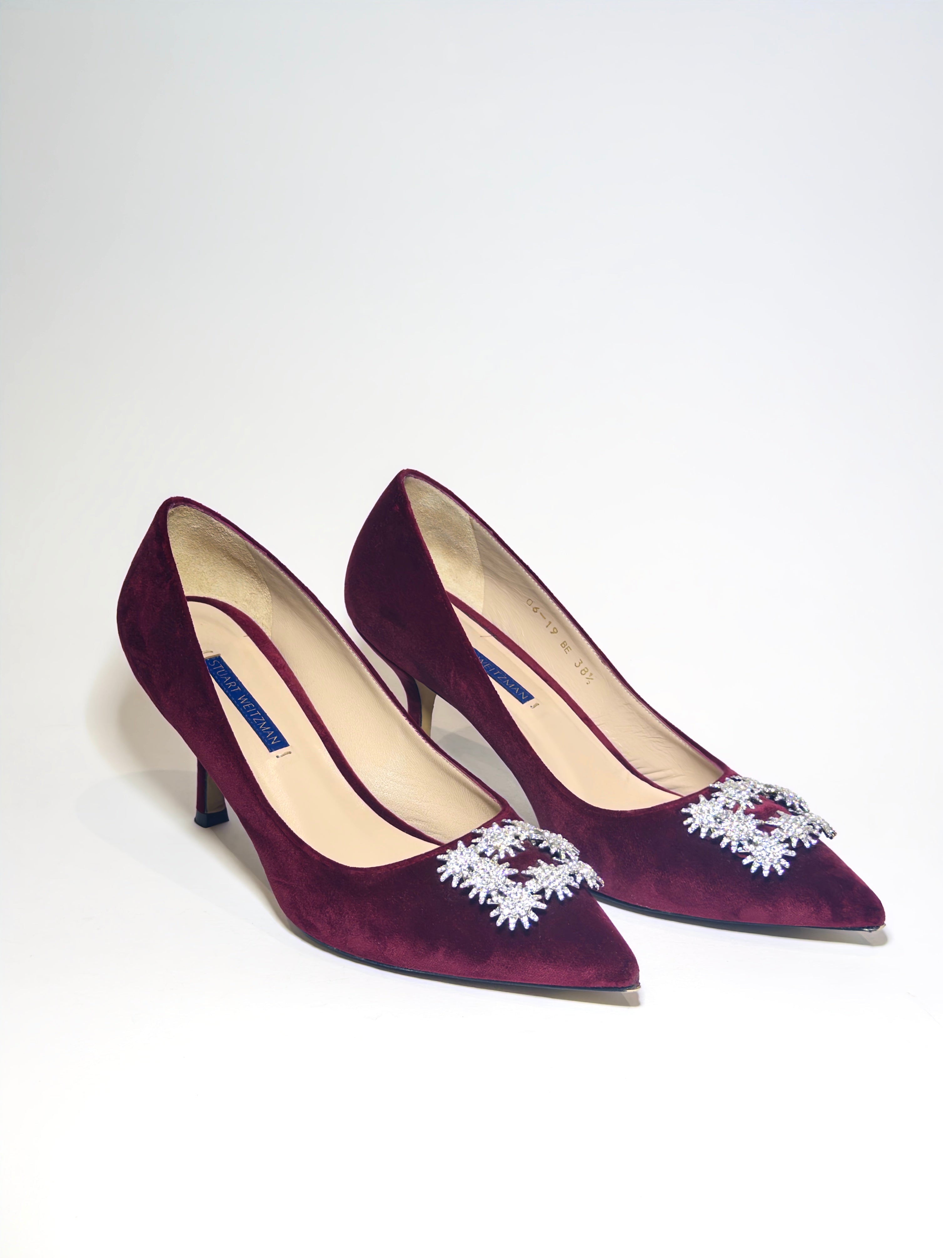 Stuart Weitzman Velvet Red Pumps