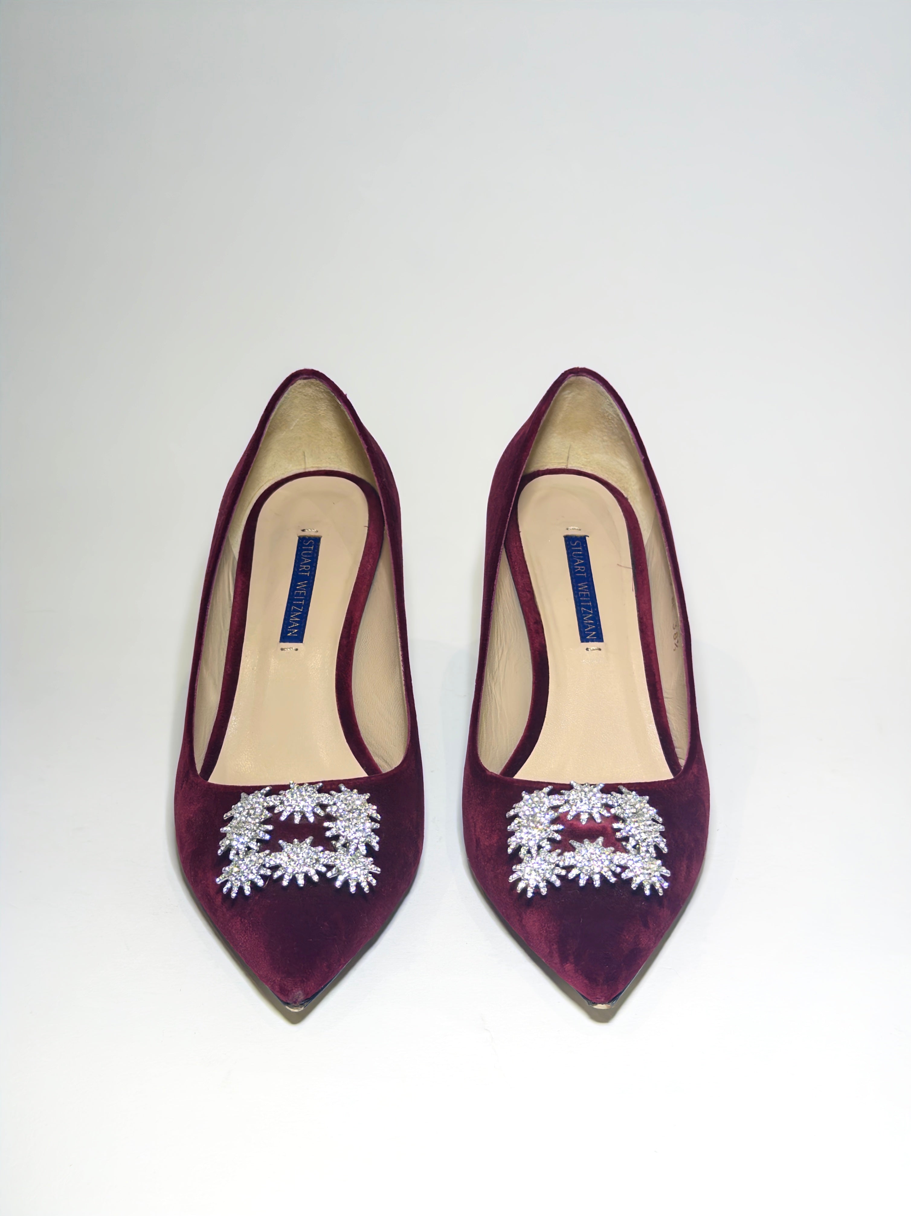 Stuart Weitzman Velvet Red Pumps