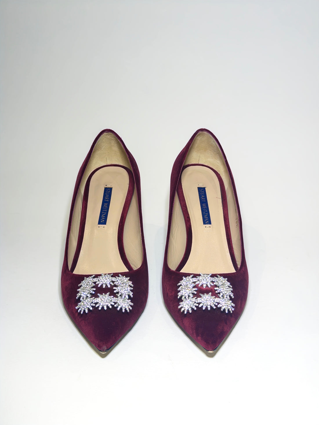 Stuart Weitzman Velvet Red Pumps