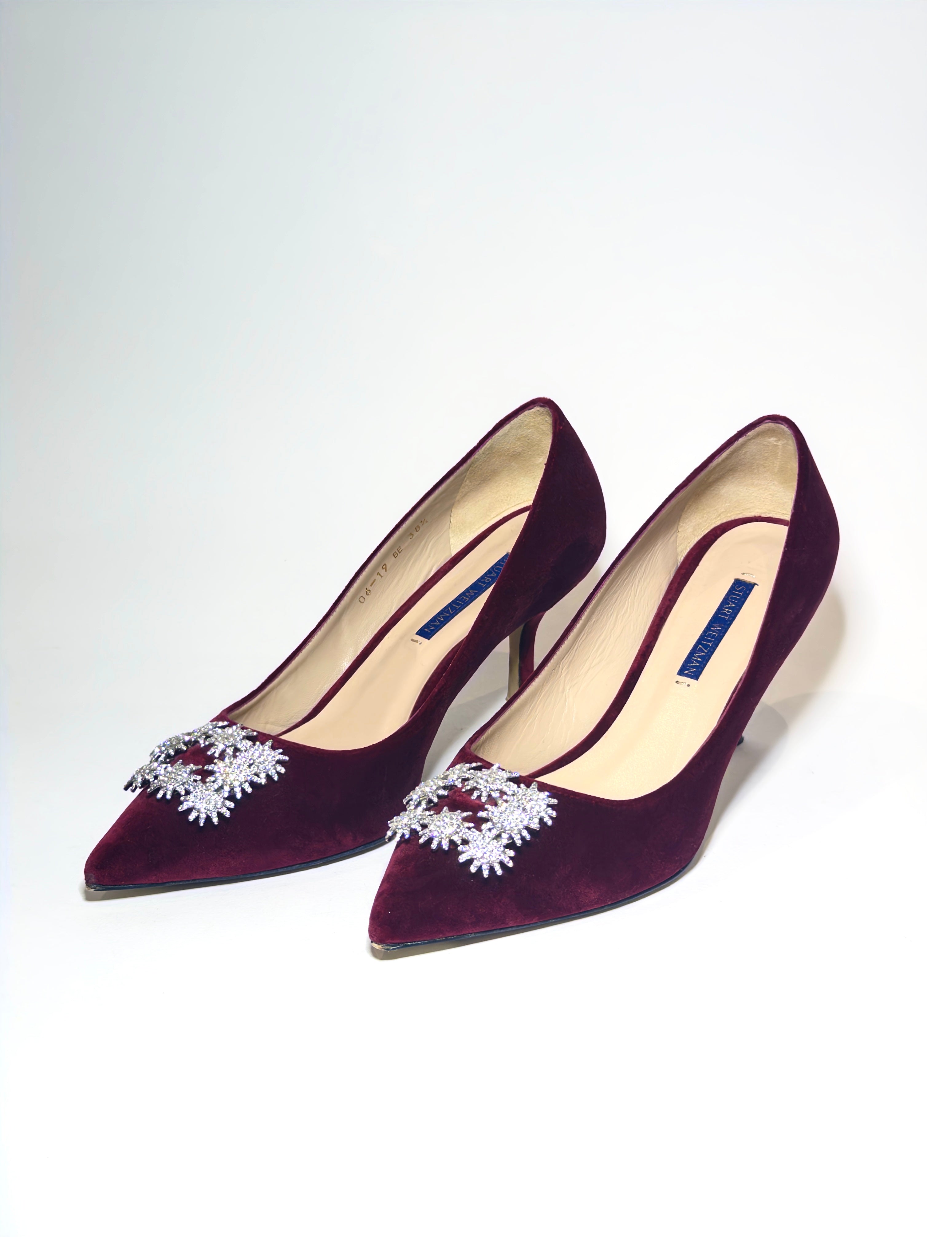 Stuart Weitzman Velvet Red Pumps