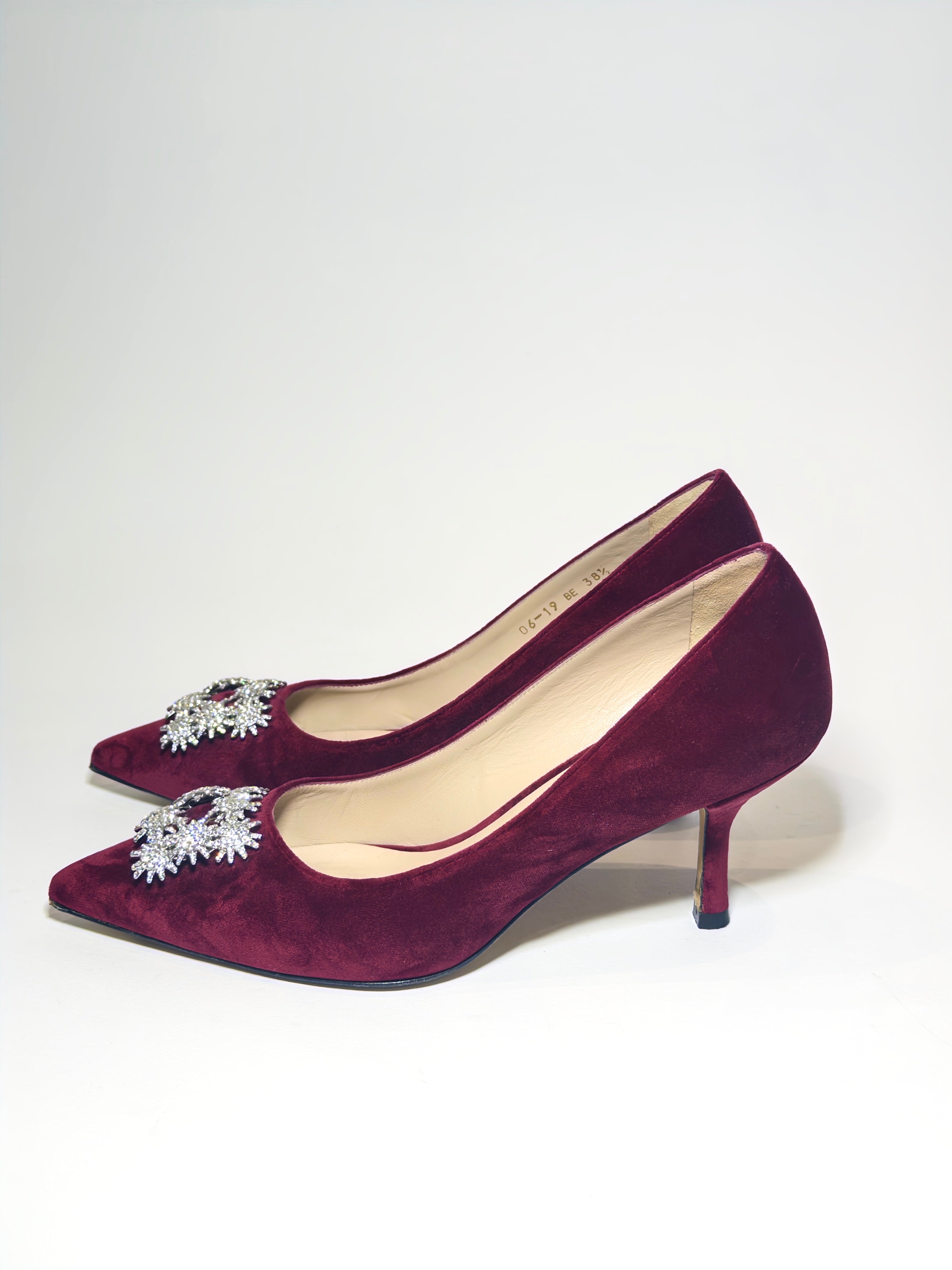 Stuart Weitzman Velvet Red Pumps