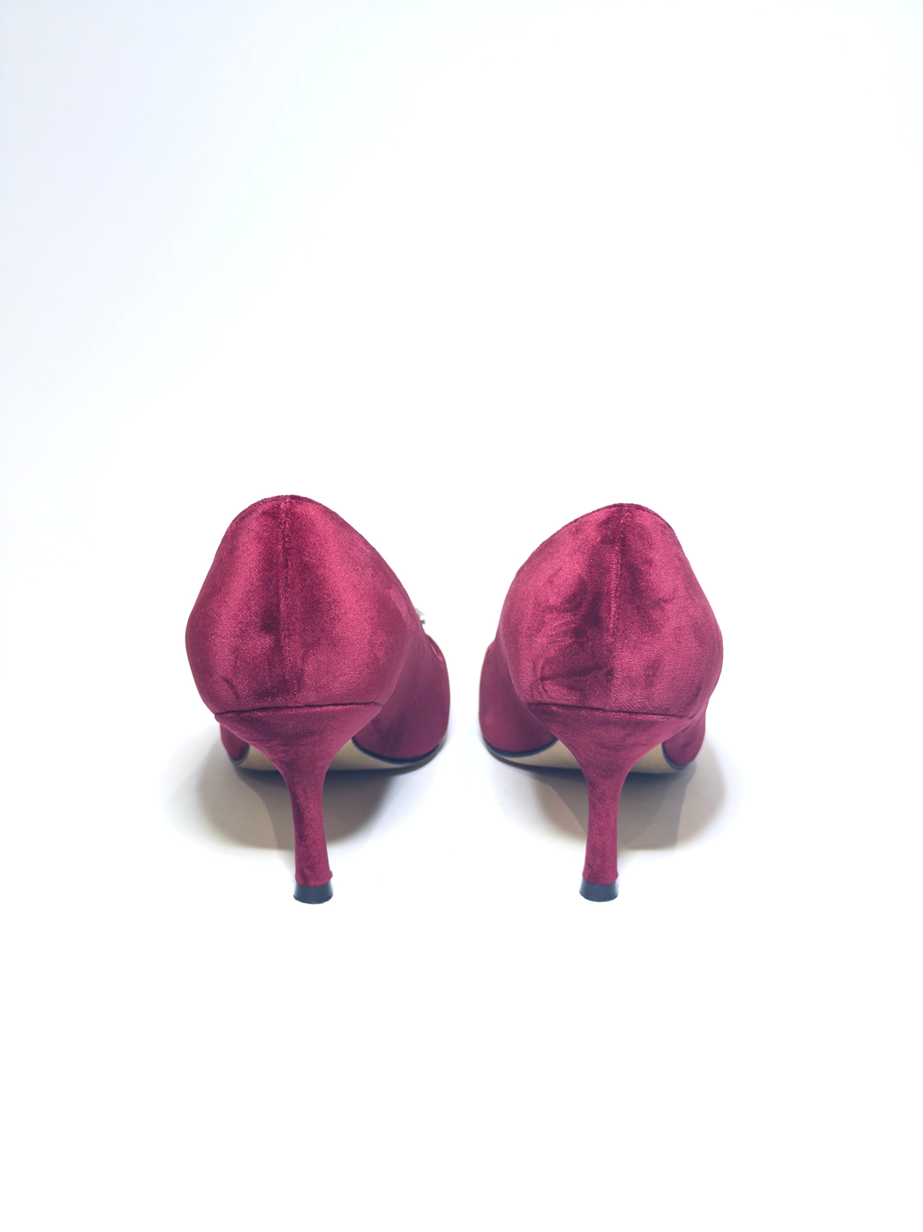 Stuart Weitzman Velvet Red Pumps