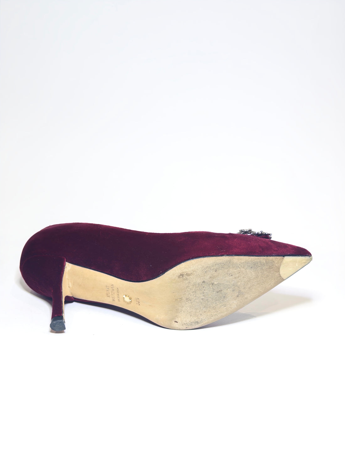 Stuart Weitzman Velvet Red Pumps