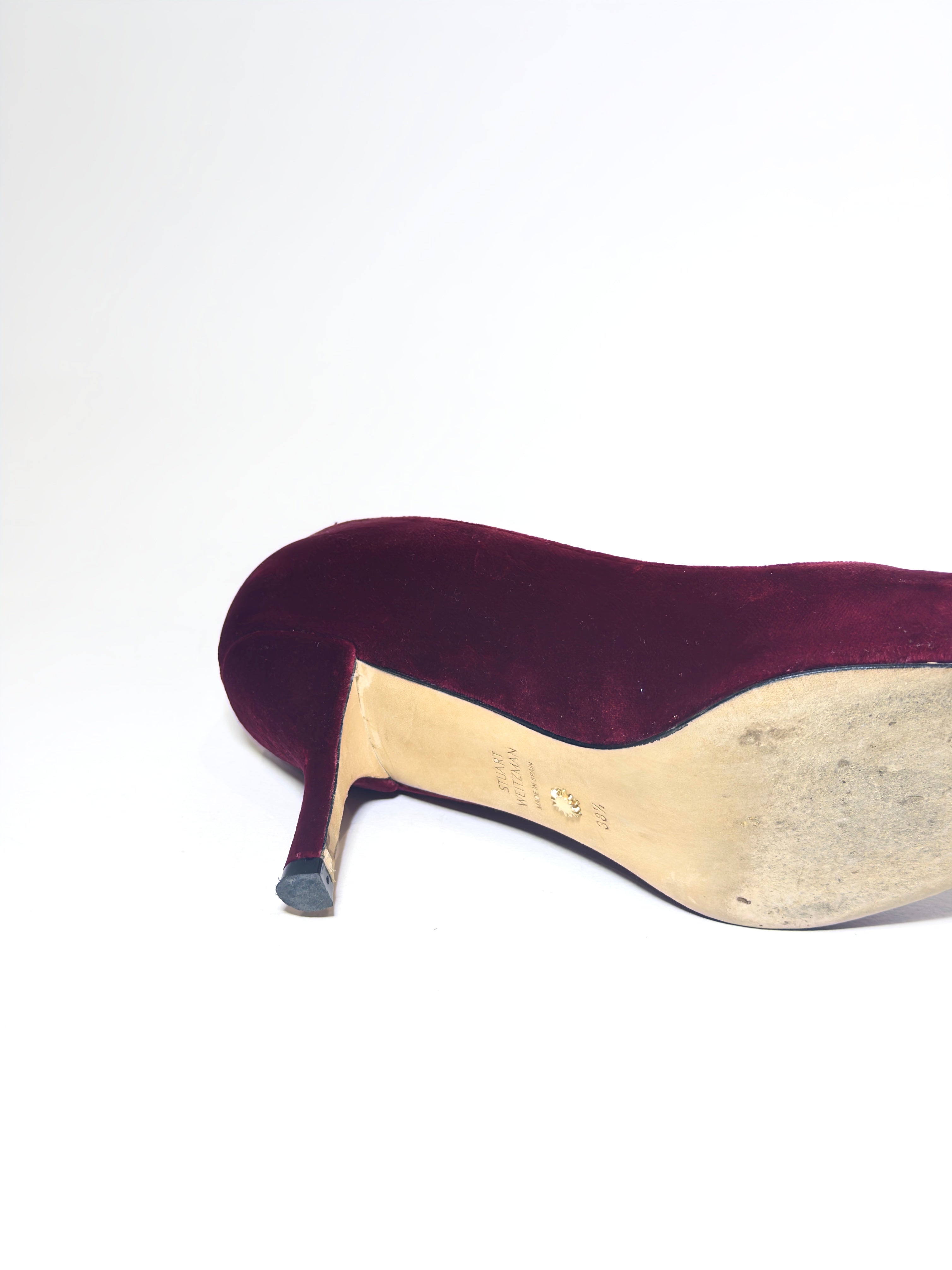 Stuart Weitzman Velvet Red Pumps