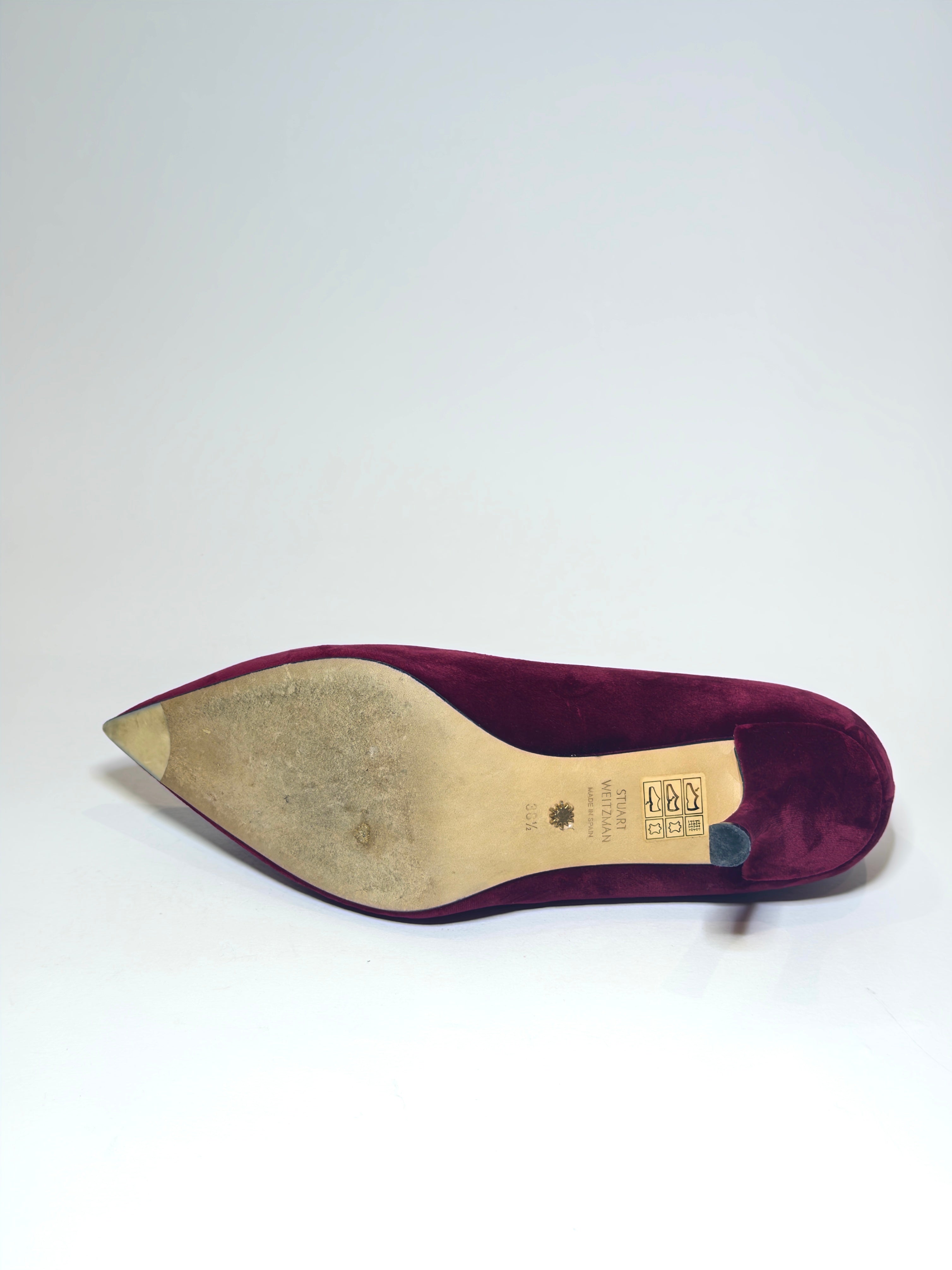 Stuart Weitzman Velvet Red Pumps