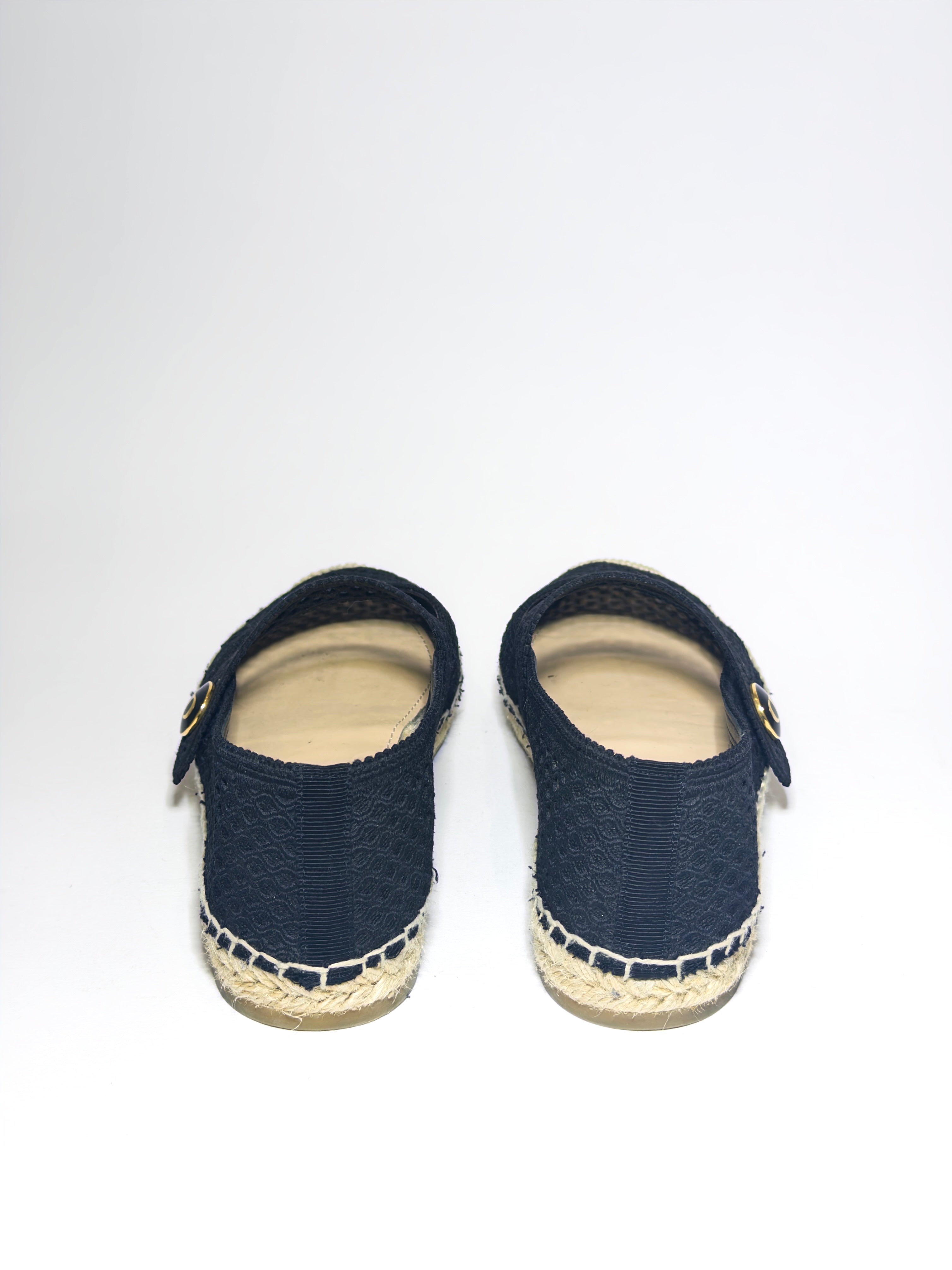 Dior Black Mesh Caro Espadrilles