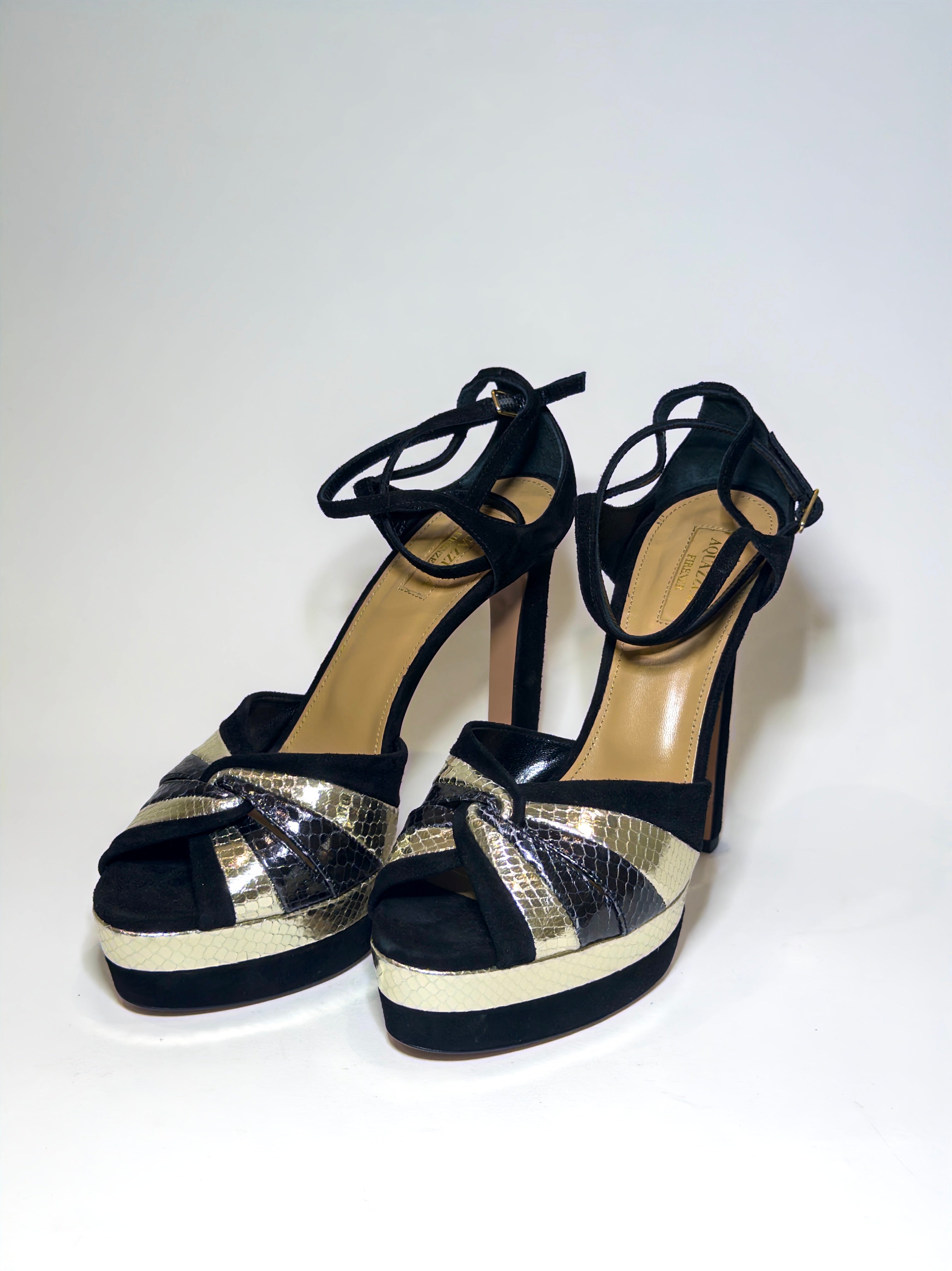 Aquazzura Metallic Platforms