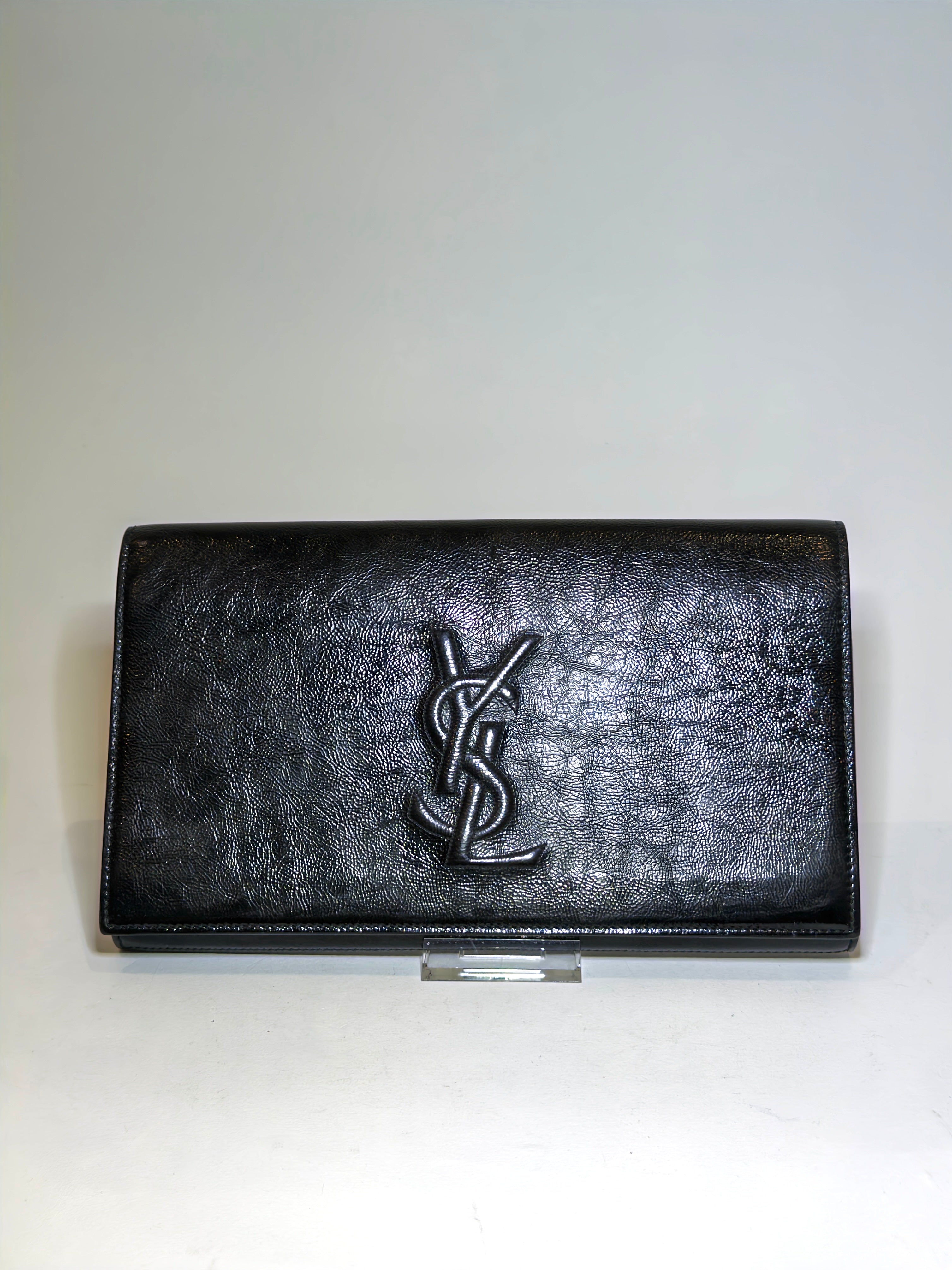 Saint Laurent Leather Belle De Jour Flap Clutch