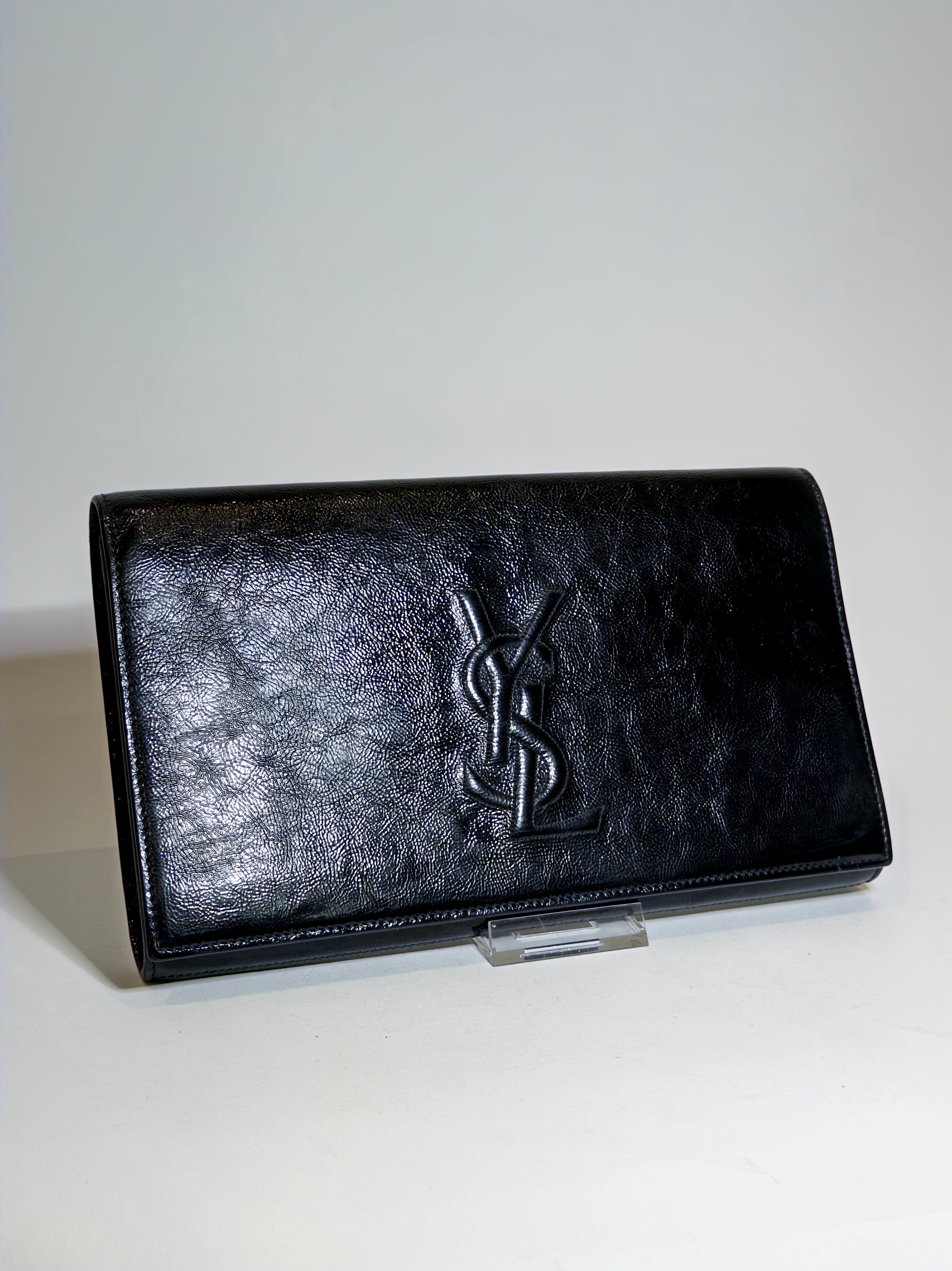 Saint Laurent Leather Belle De Jour Flap Clutch