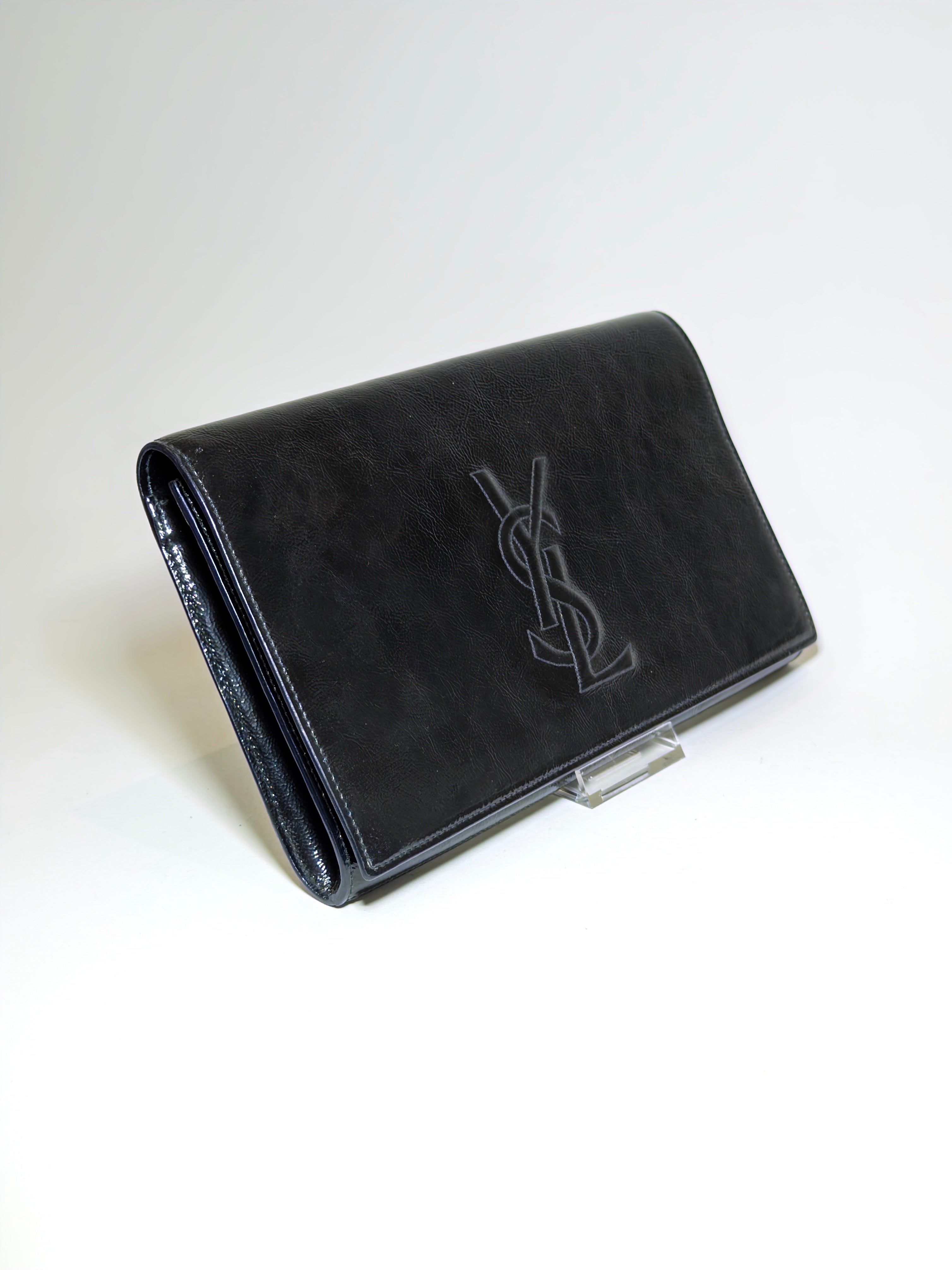 Saint Laurent Leather Belle De Jour Flap Clutch