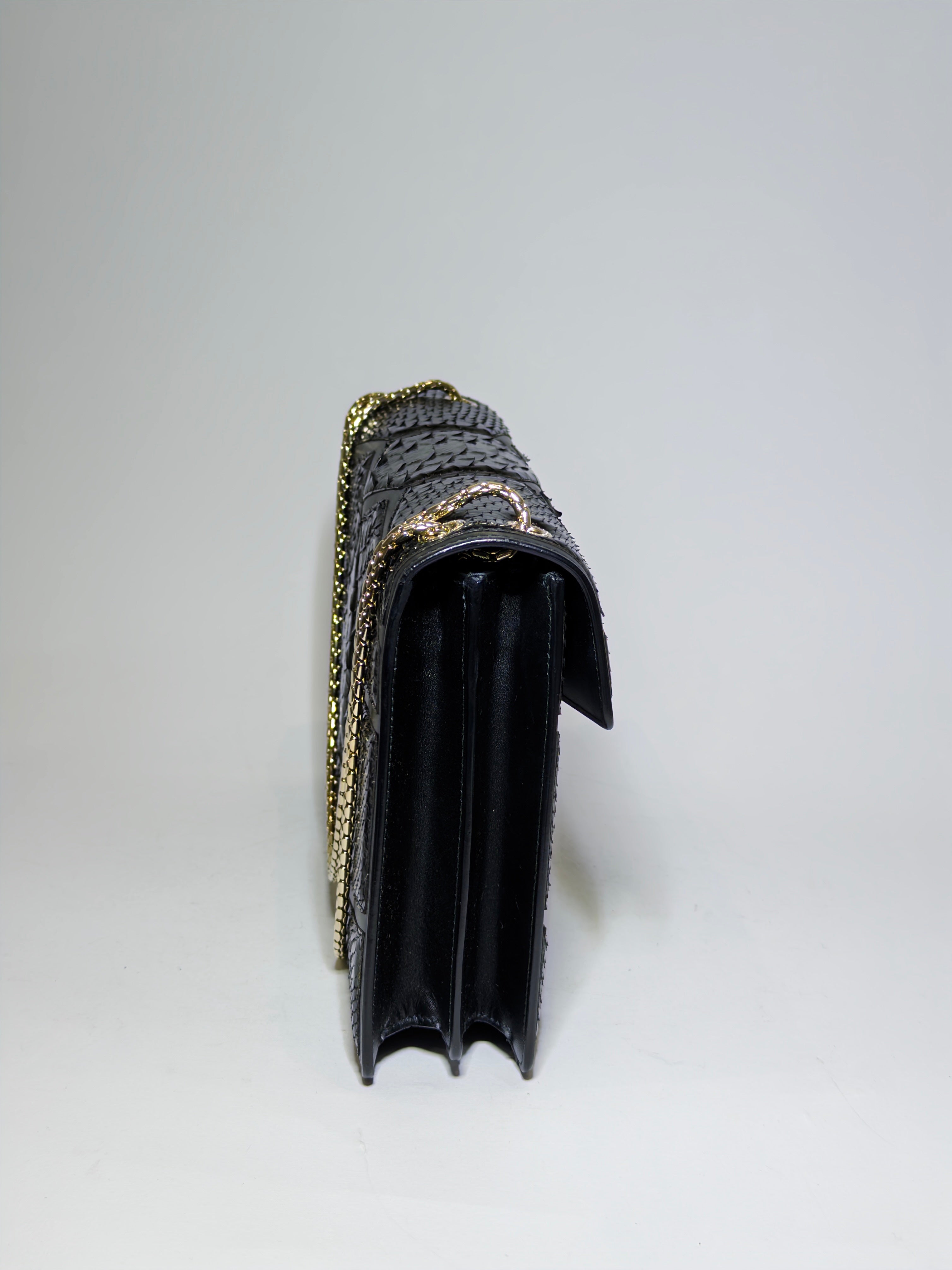 Bvlgari Black Python Medium Serpenti Shoulder Bag