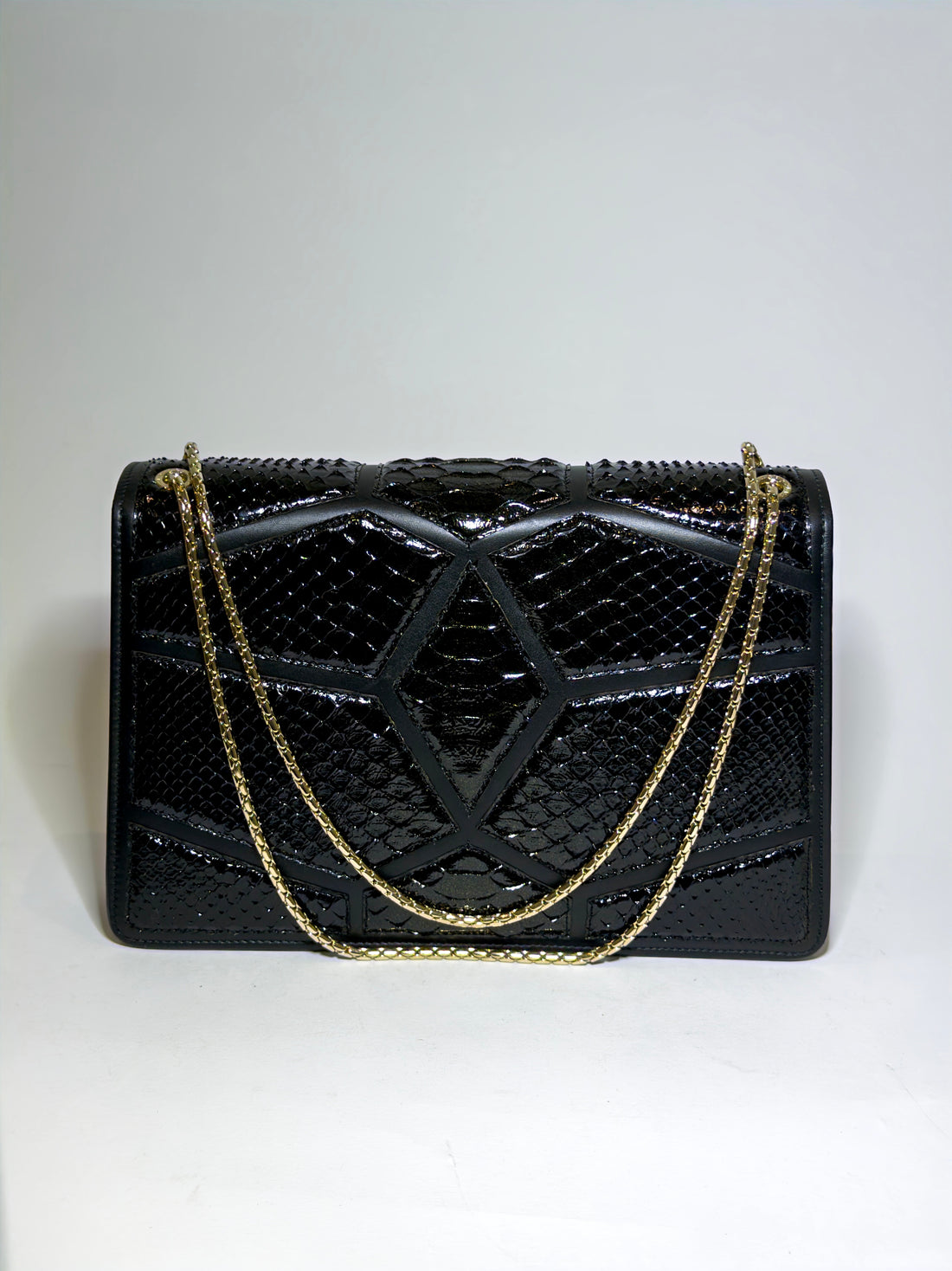 Bvlgari Black Python Medium Serpenti Shoulder Bag