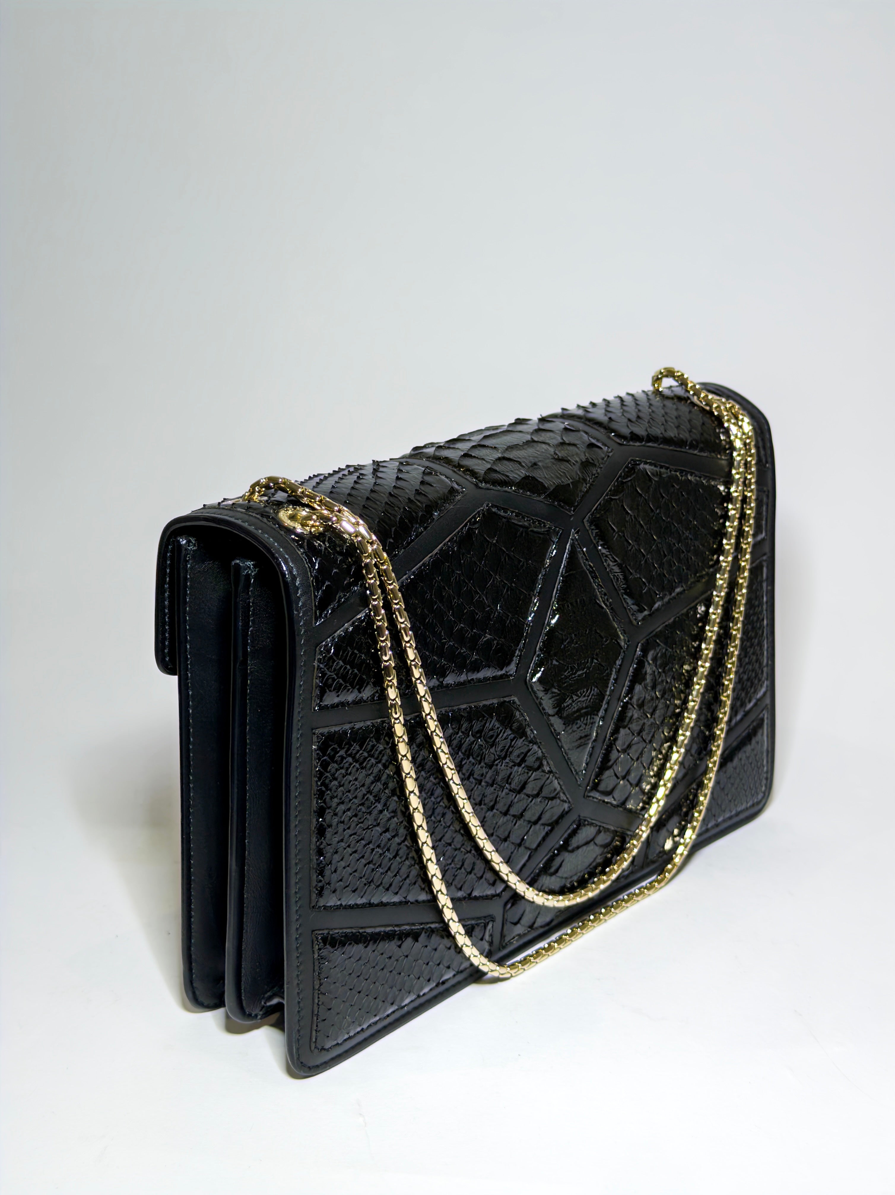 Bvlgari Black Python Medium Serpenti Shoulder Bag