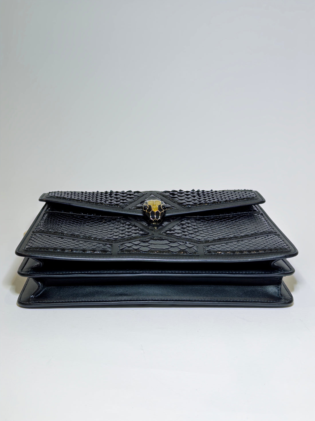 Bvlgari Black Python Medium Serpenti Shoulder Bag
