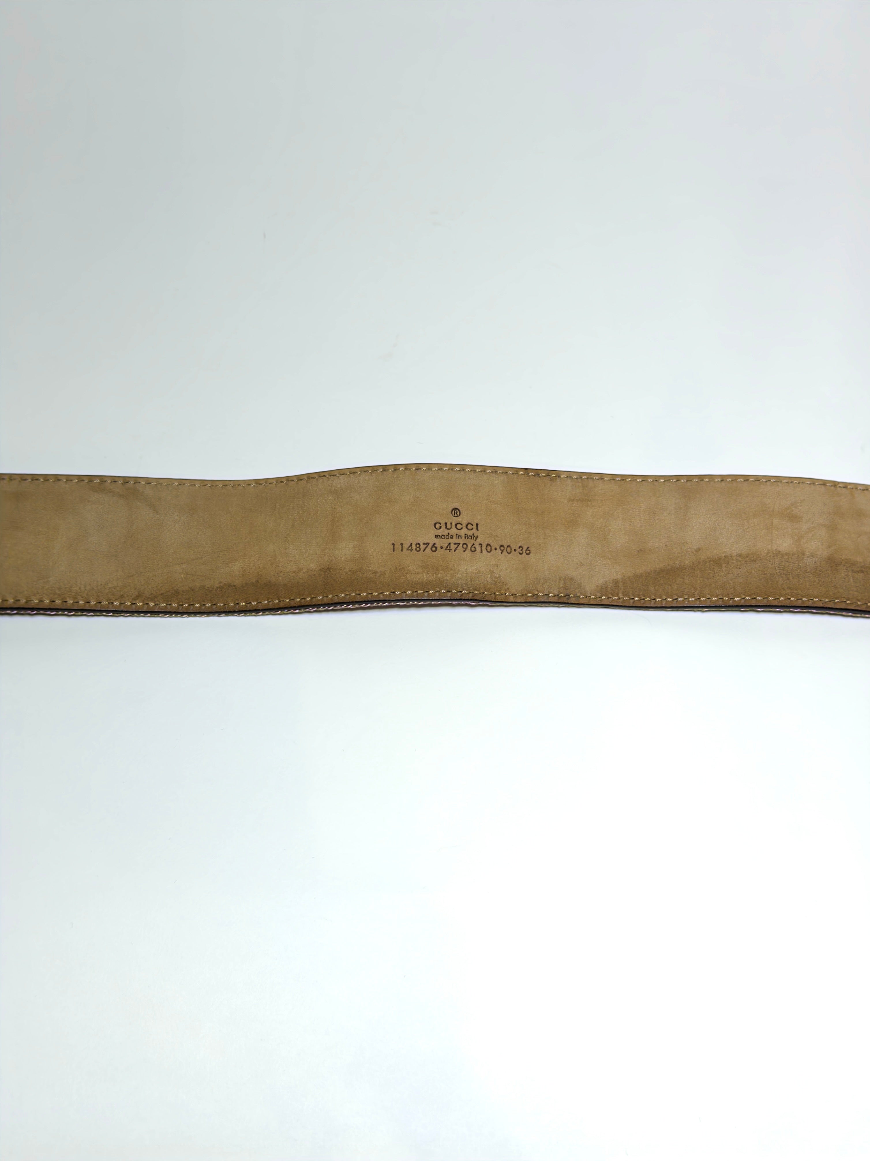 Gucci Pink Canvas Stripe Interlocking G Belt