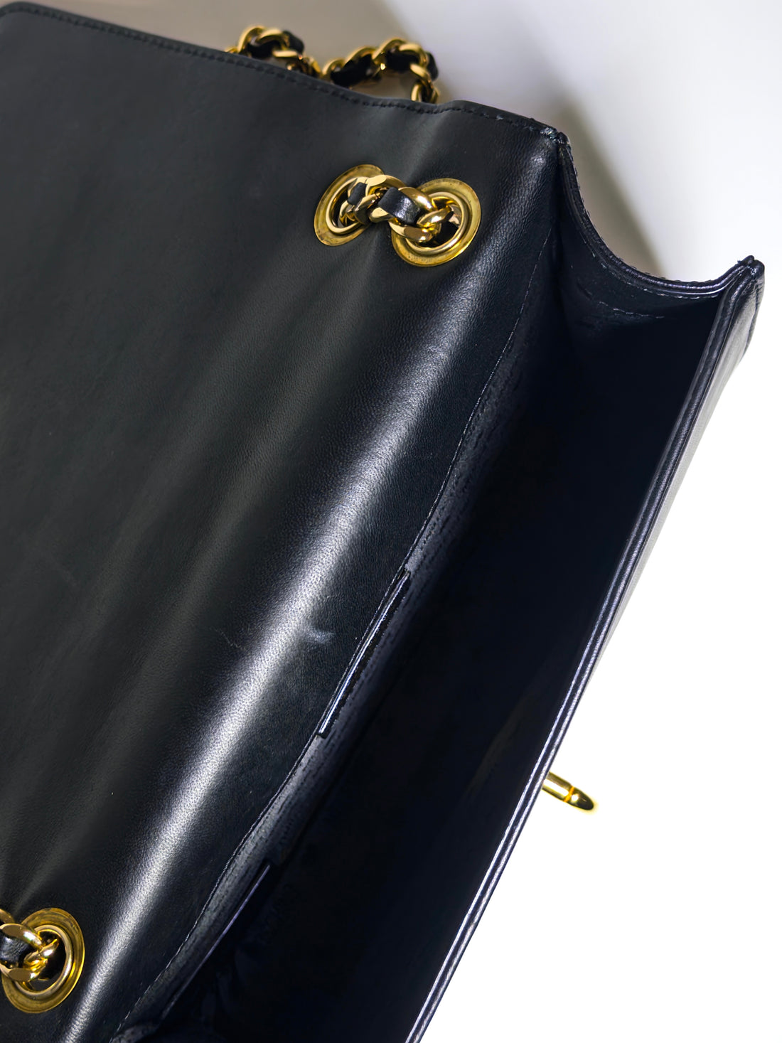 Moschino Black Quilted Leather Logo Flap Shoulder Bag