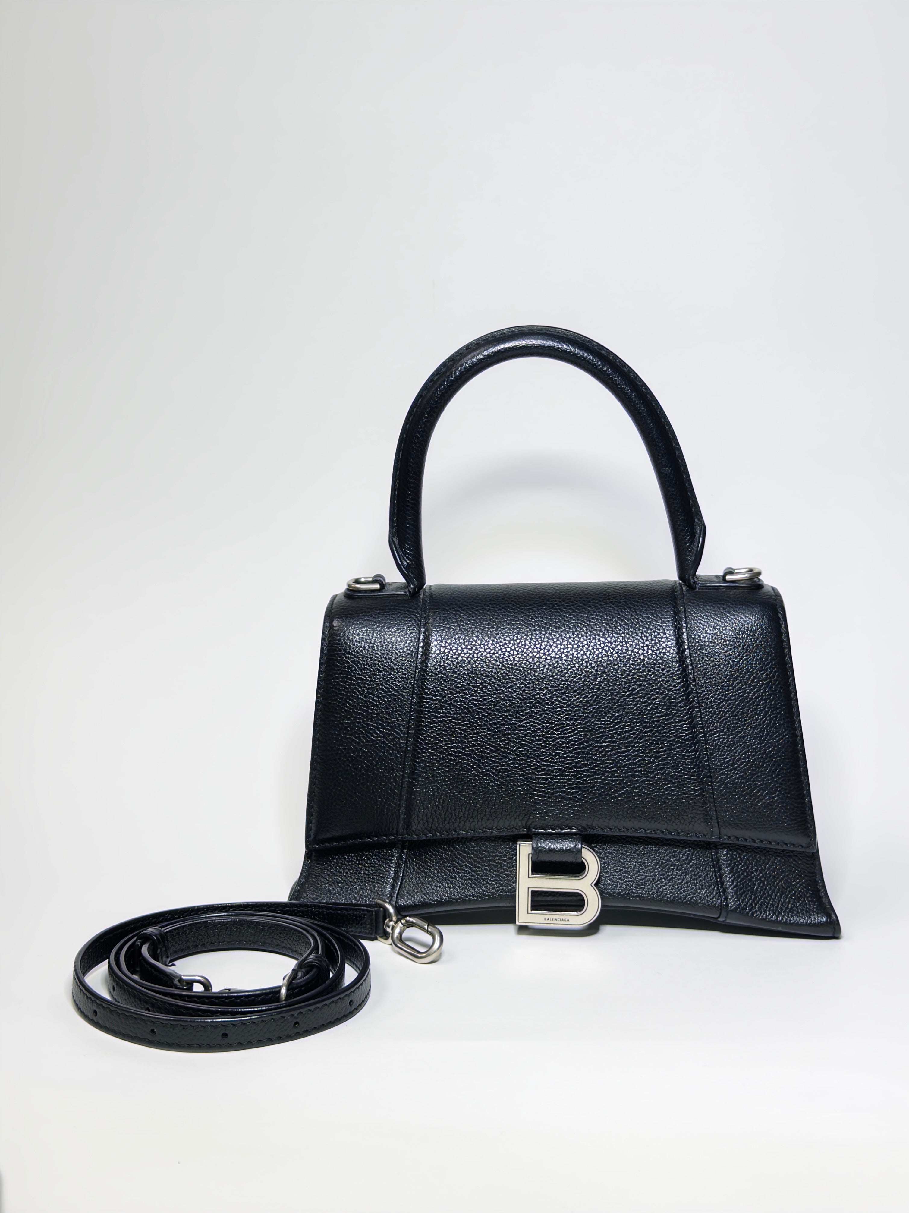 Balenciaga Black Leather XS Hourglass Bag