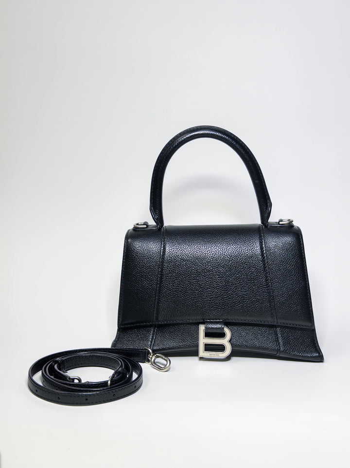 Balenciaga Black Leather XS Hourglass Bag