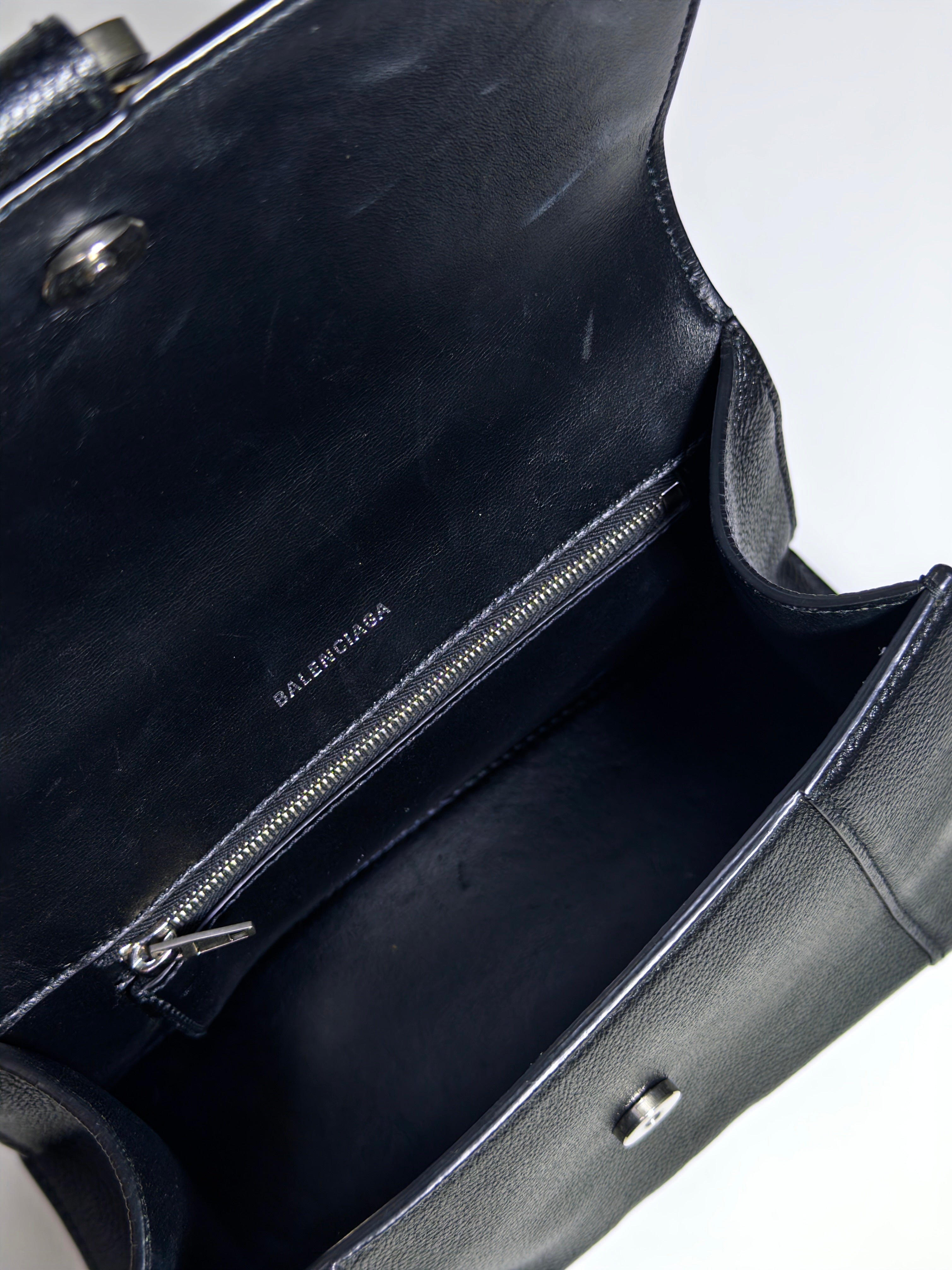 Balenciaga Black Leather XS Hourglass Bag