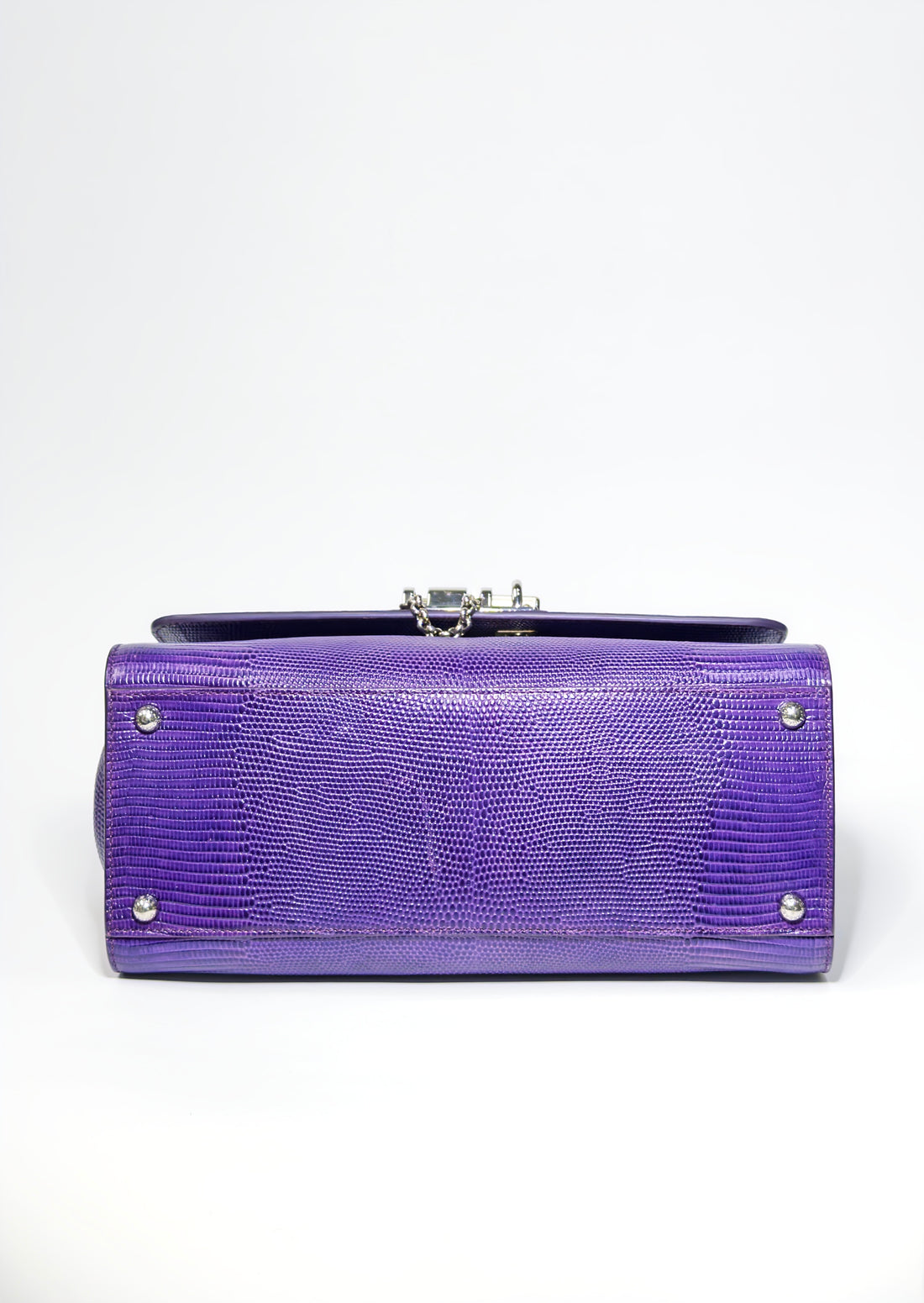 Dolce & Gabbana Purple Lizard Embossed Leather Medium Miss Monica Bag