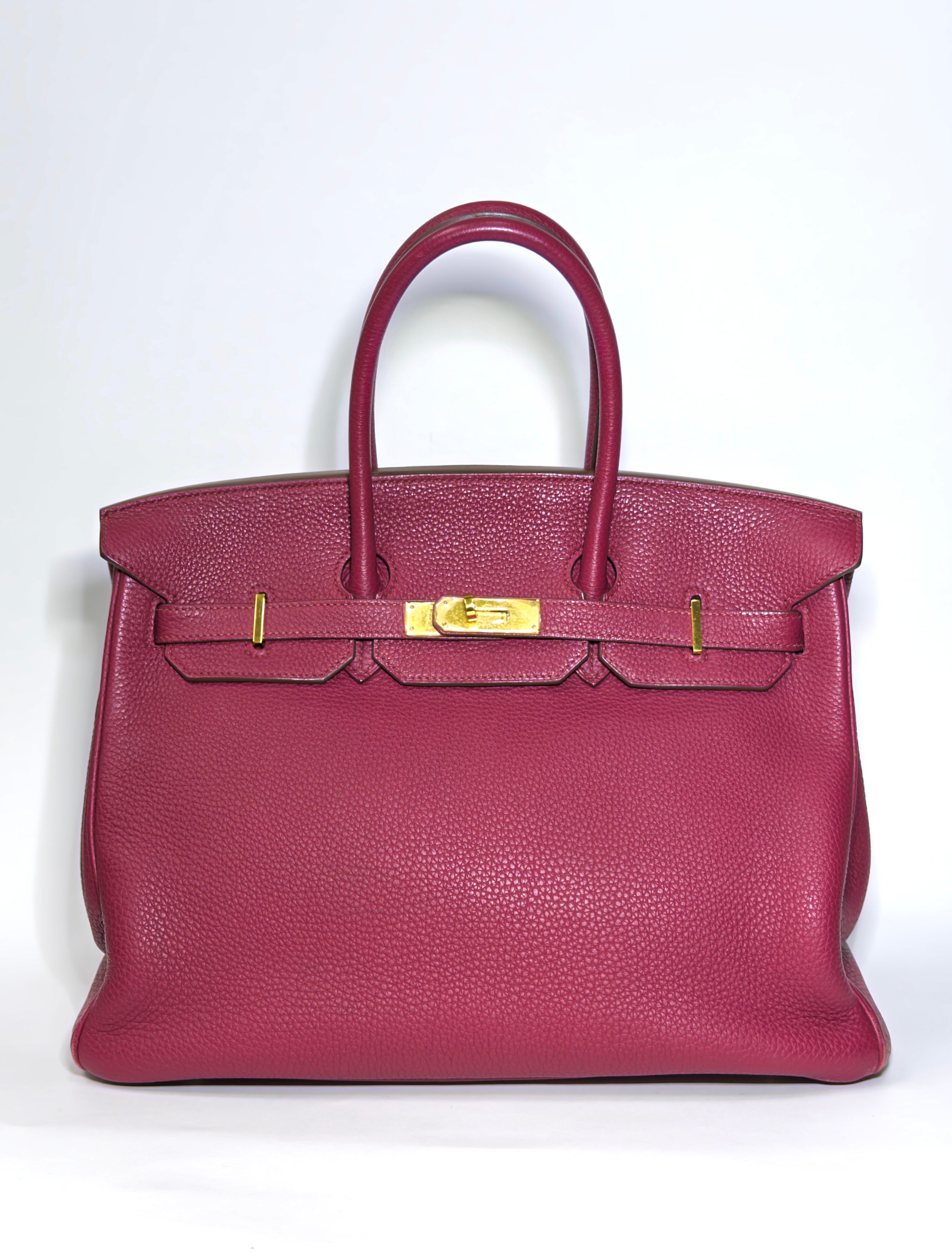 Birkin 35 Togo Rubis Red Gold Hardware