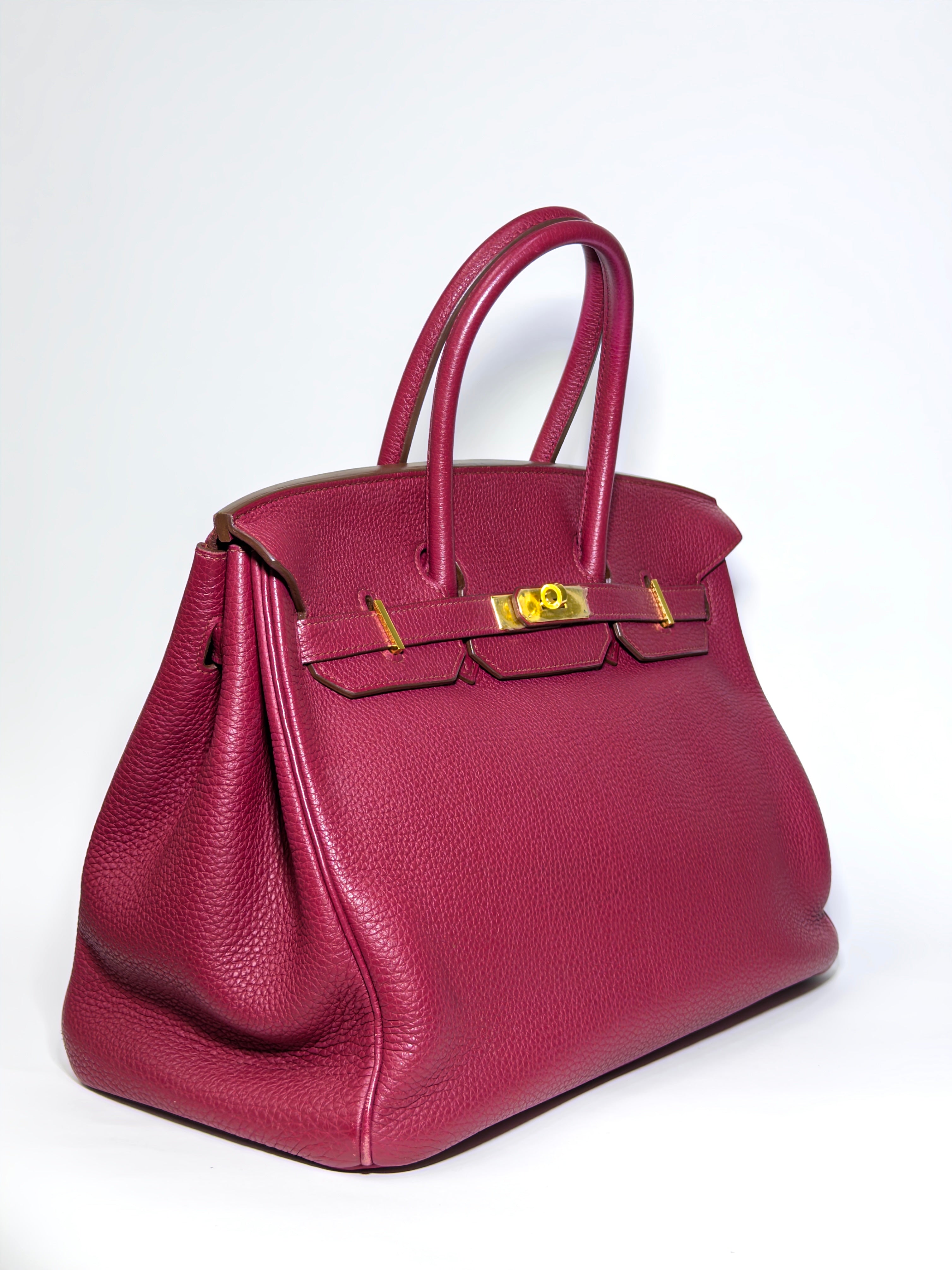 Birkin 35 Togo Rubis Red Gold Hardware